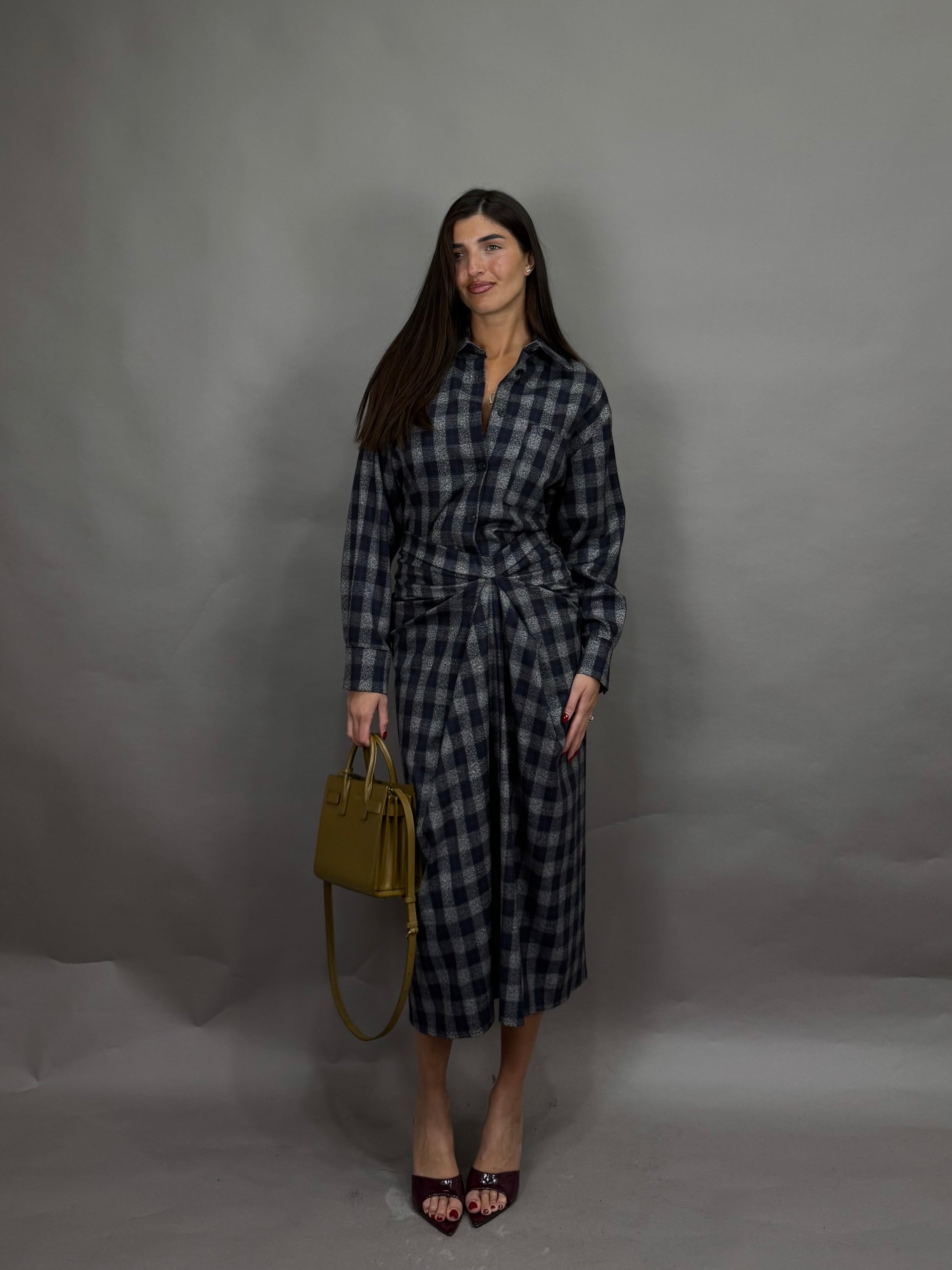 Gonna flanella blu lumina