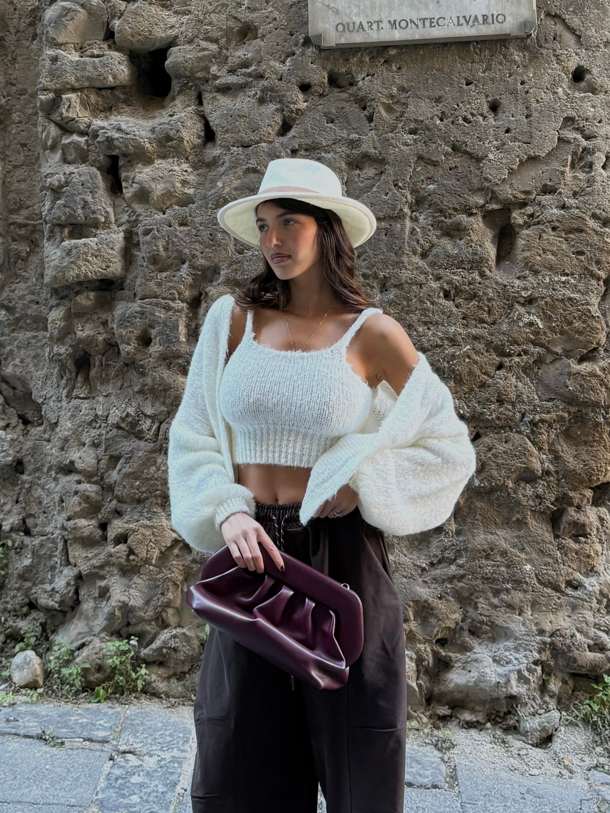 Cardigan + top bianco