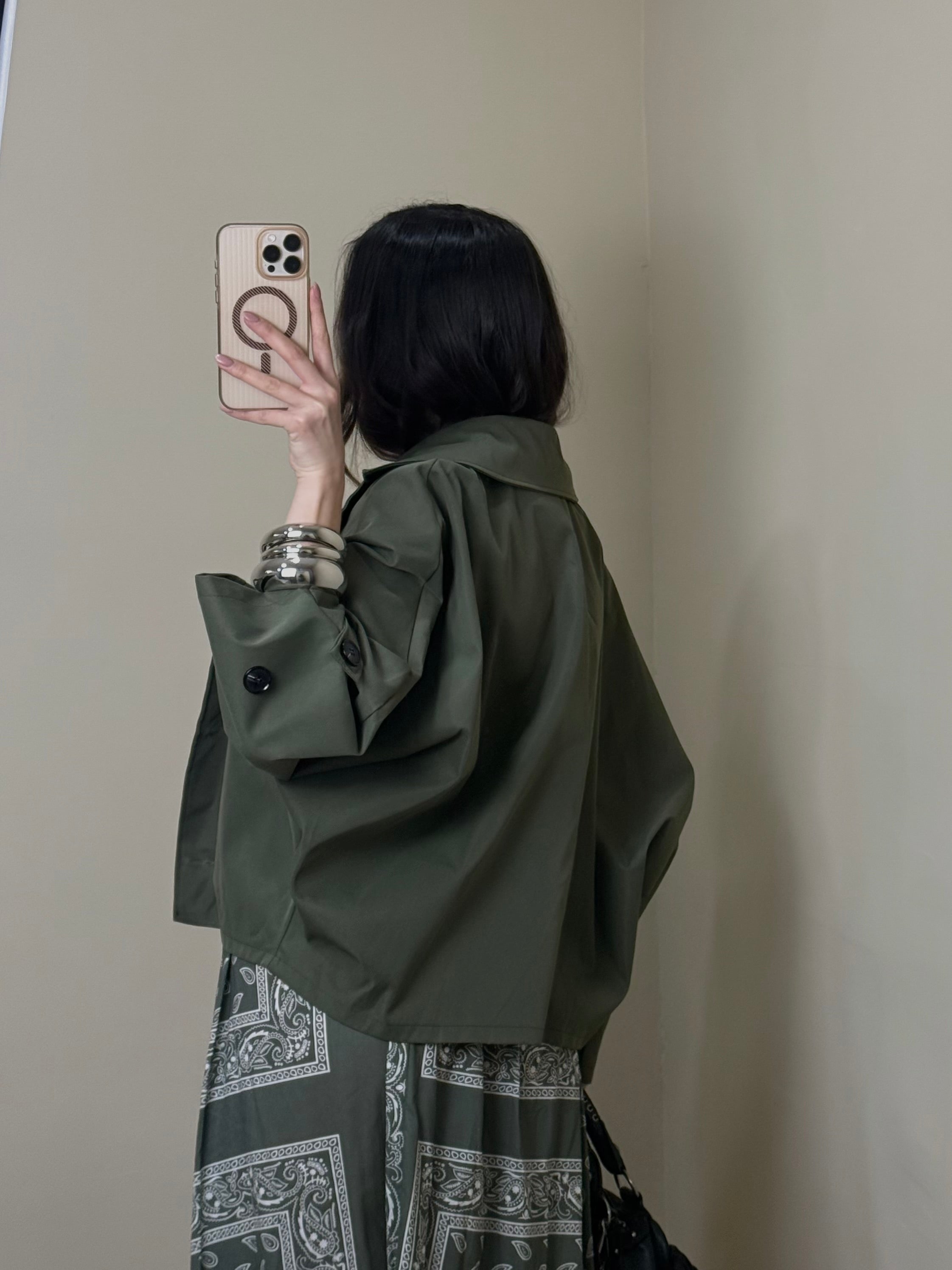 Trench Barbara verde - LadyB Shop Online