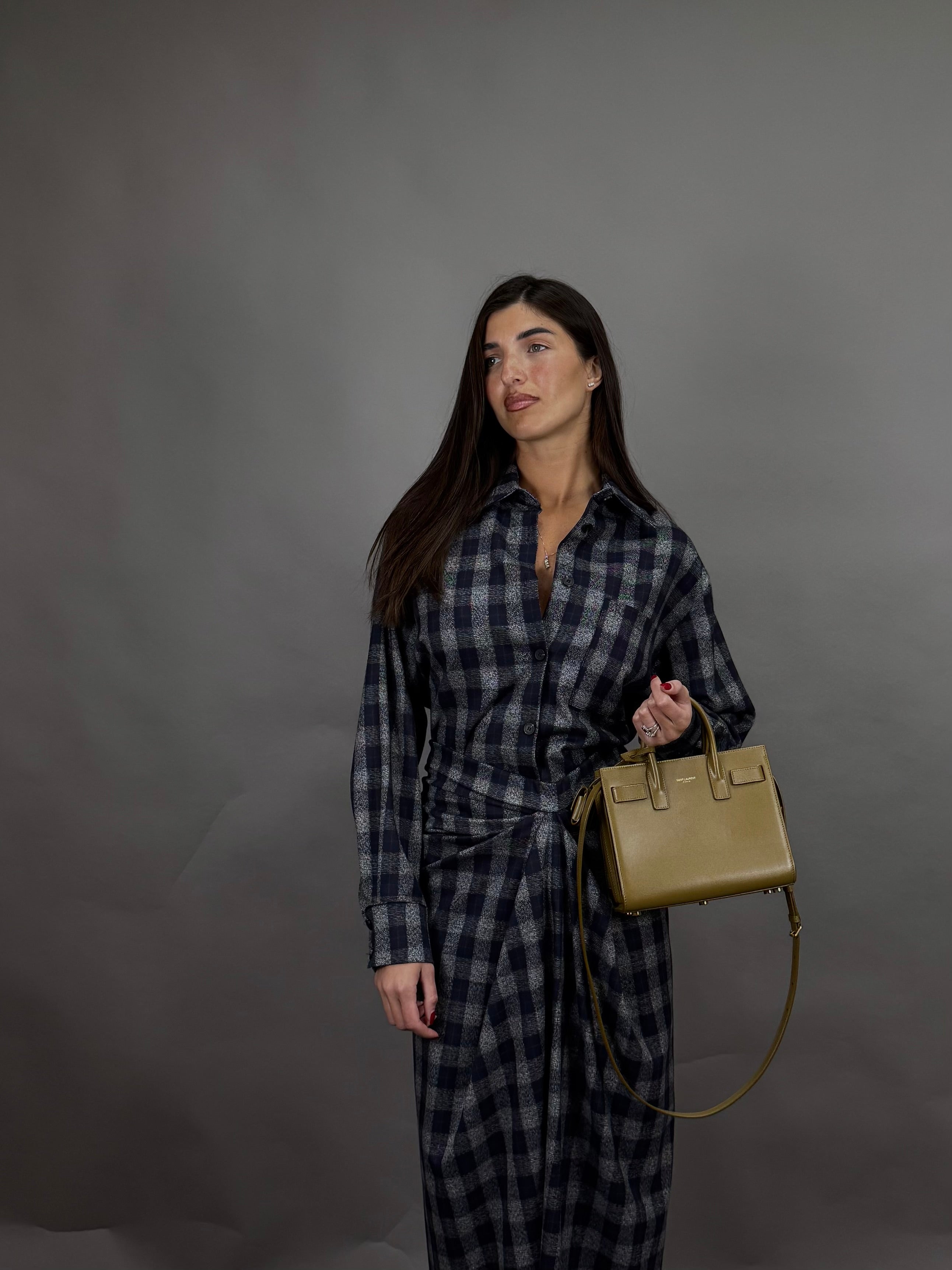 Camicia flanella blu