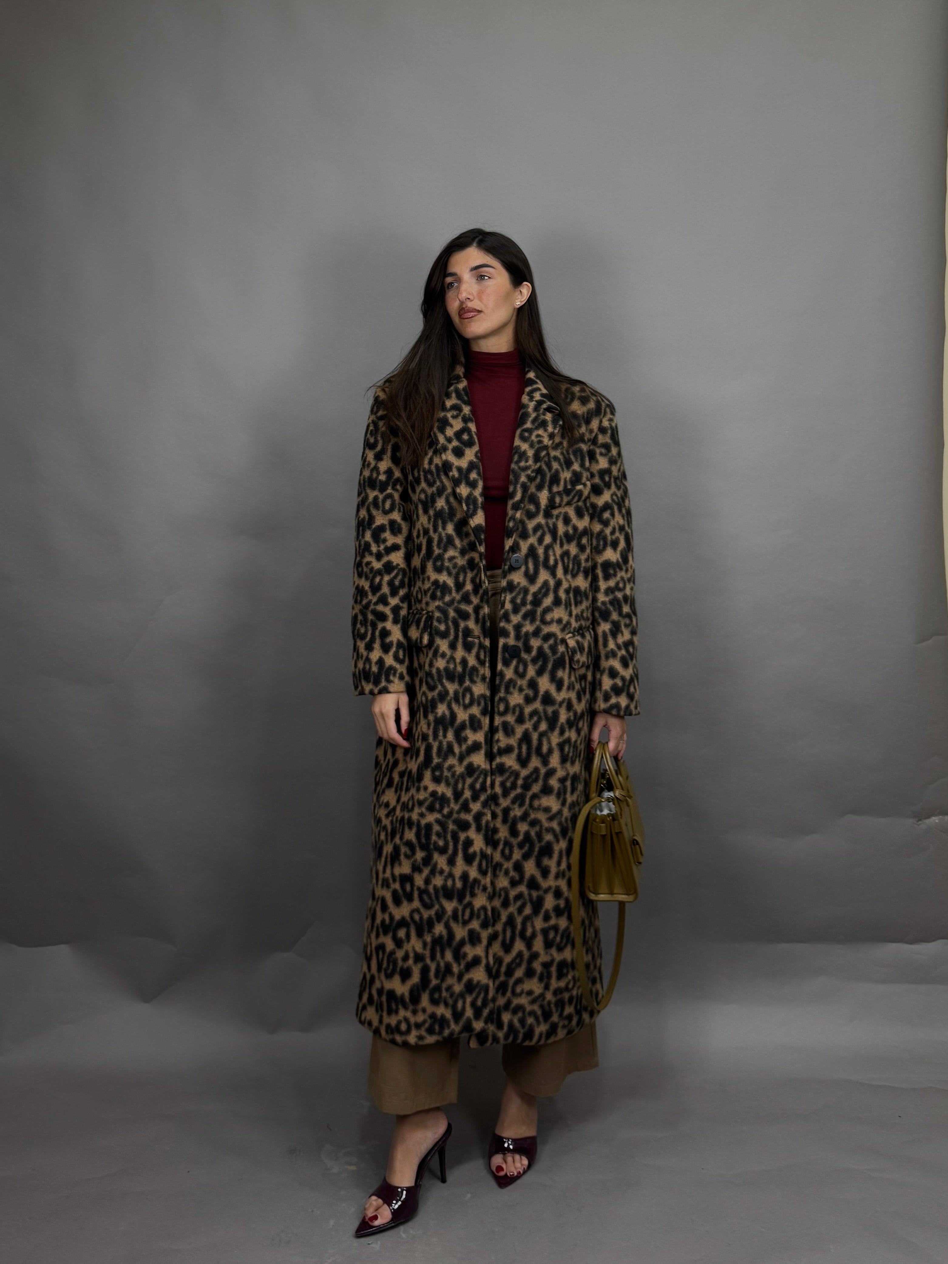 Cappotto leopardato lumina marrone
