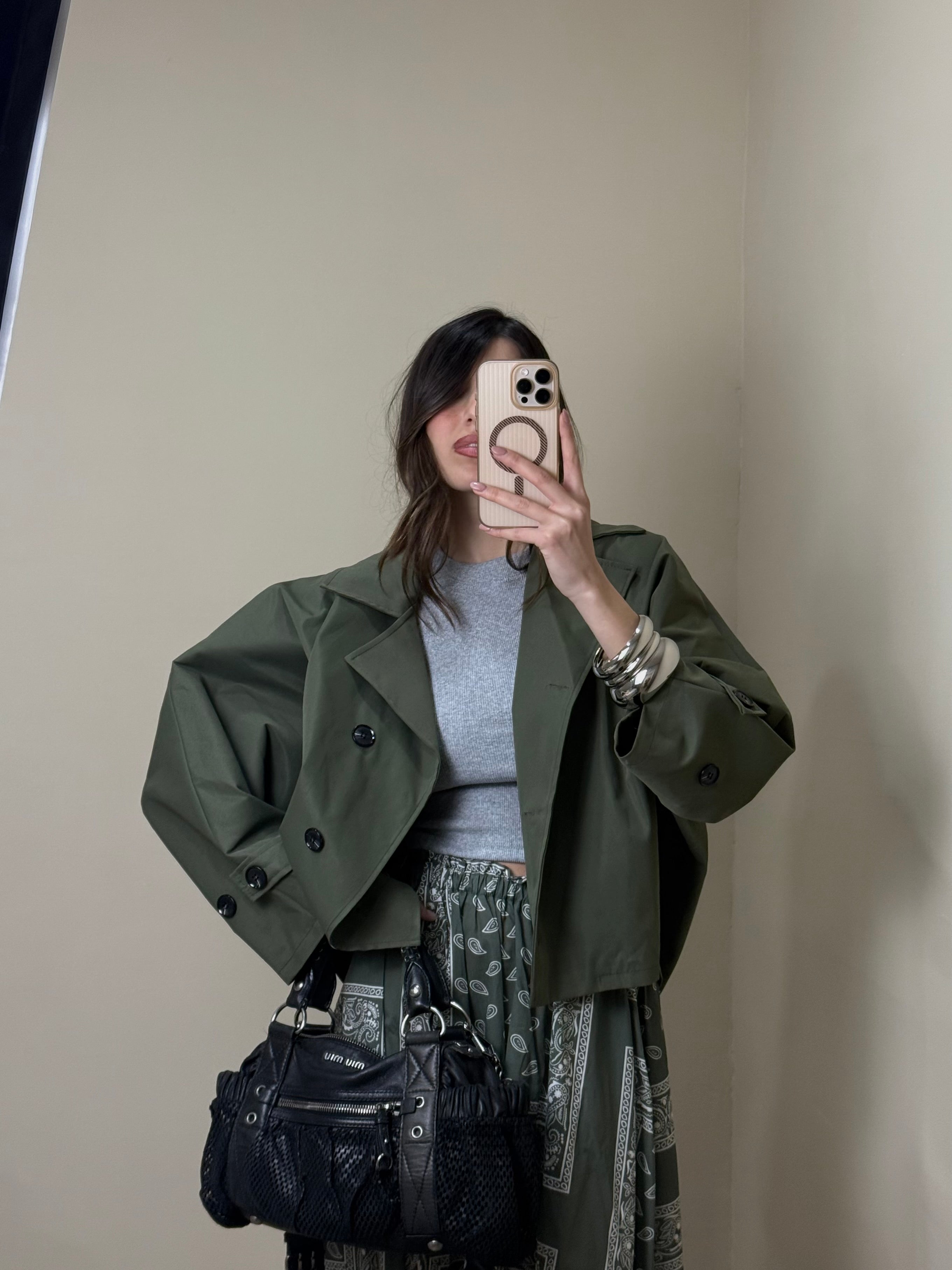 Trench Barbara verde - LadyB Shop Online