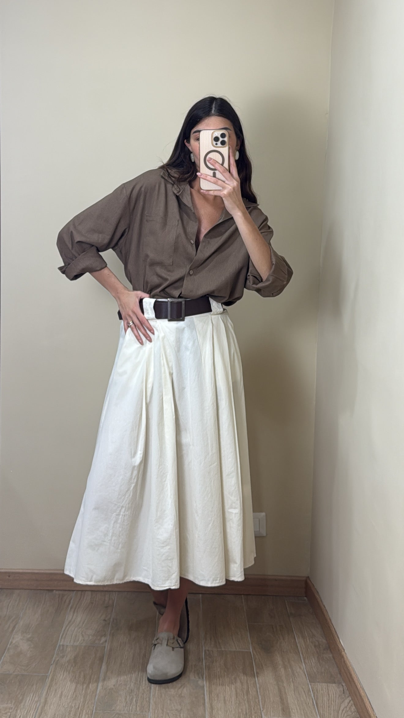 Gonna in cotone panna - LadyB Shop Online