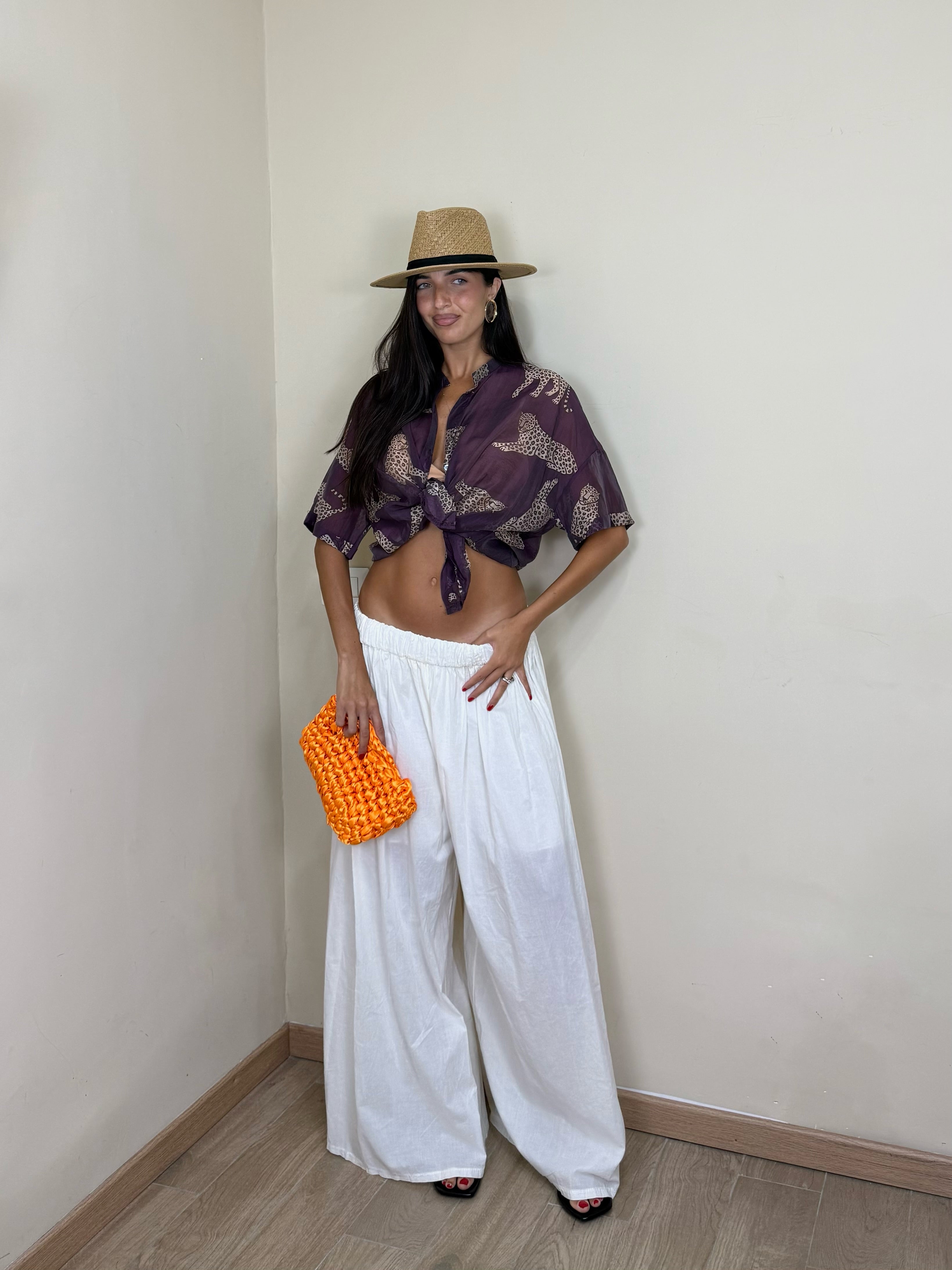 Pantalone cotone bianco