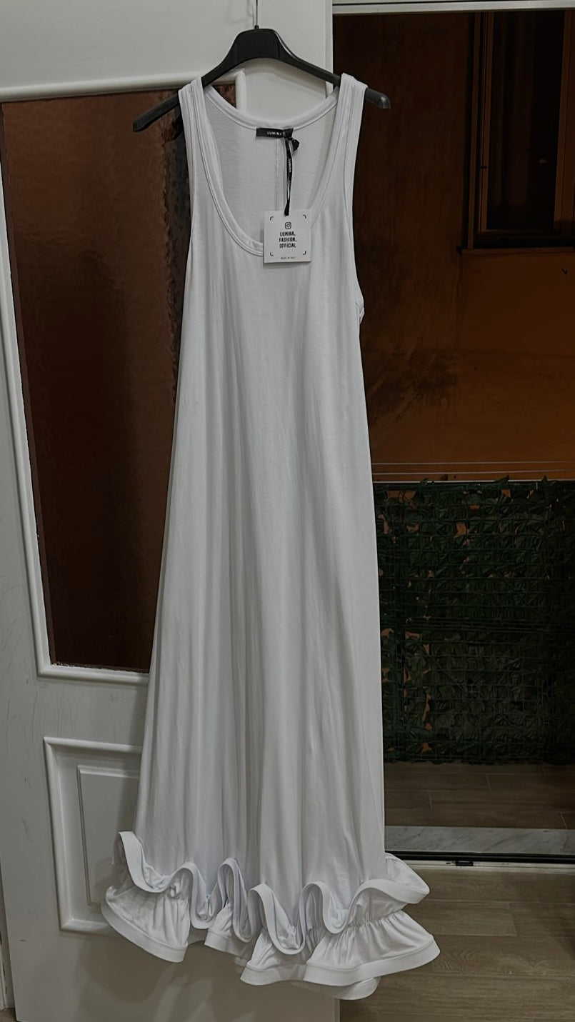 Abito ruches bianco lumina