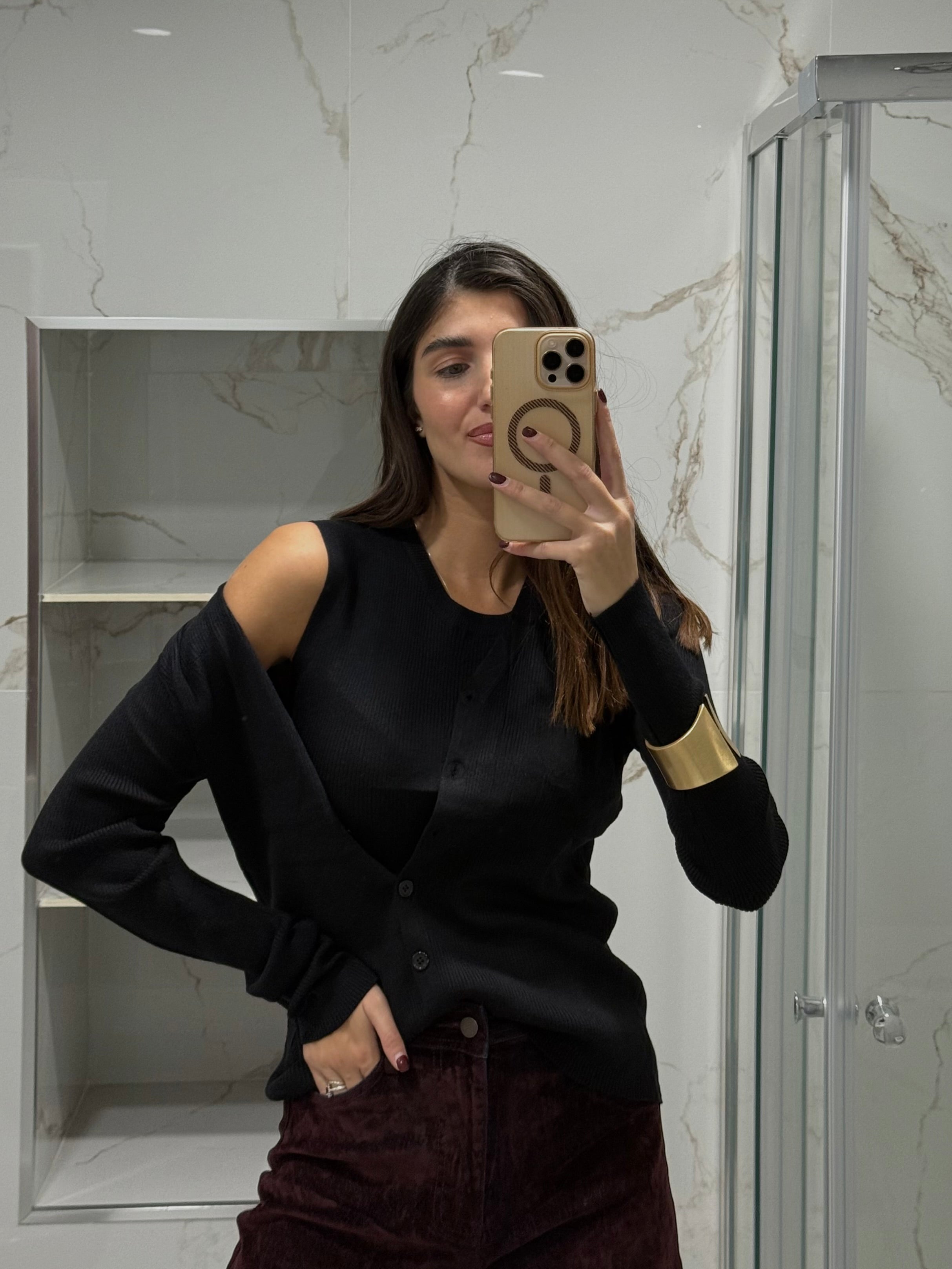 Canotta + cardigan nera