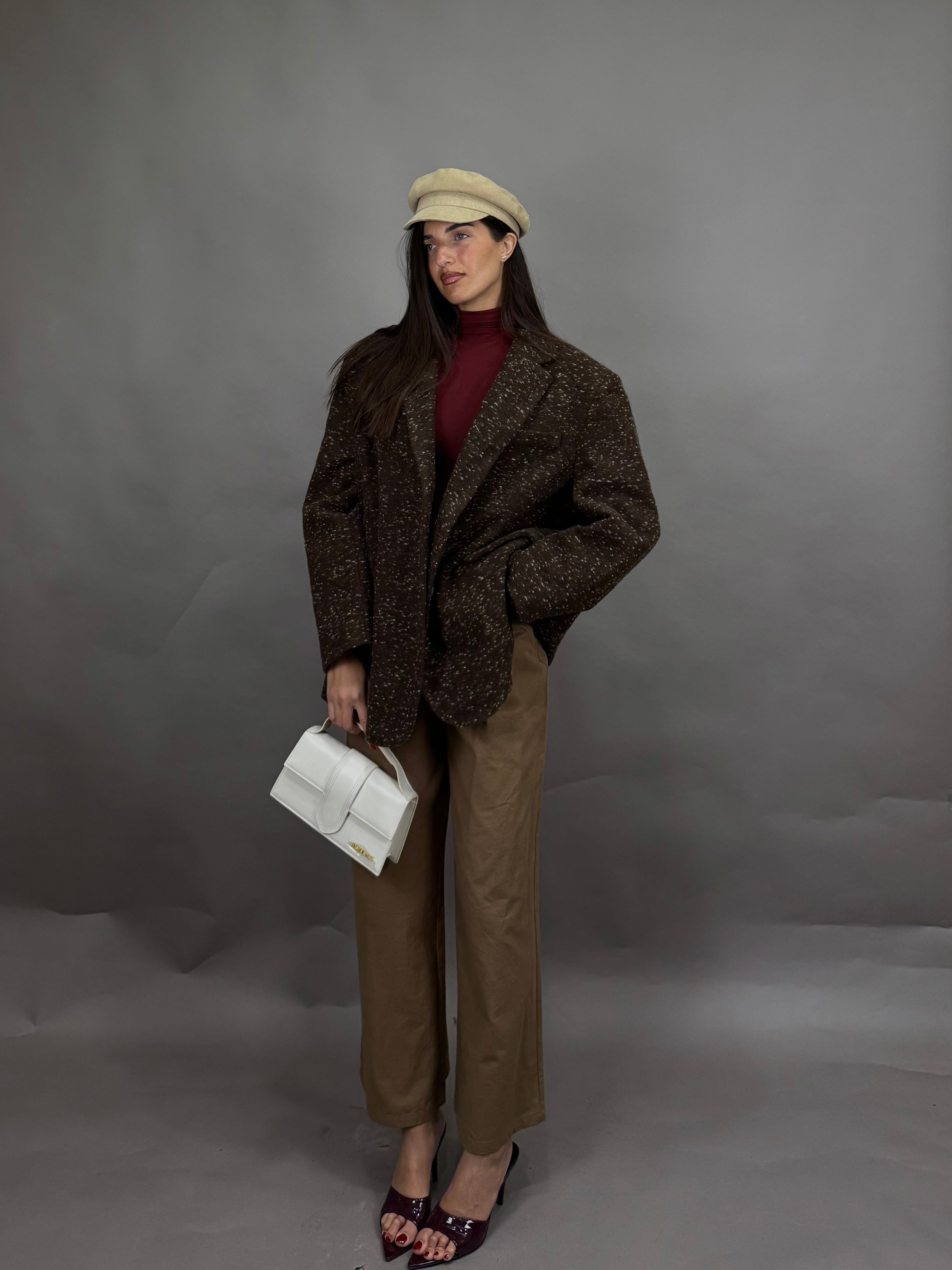 Giacca peso cappotto marrone lumina