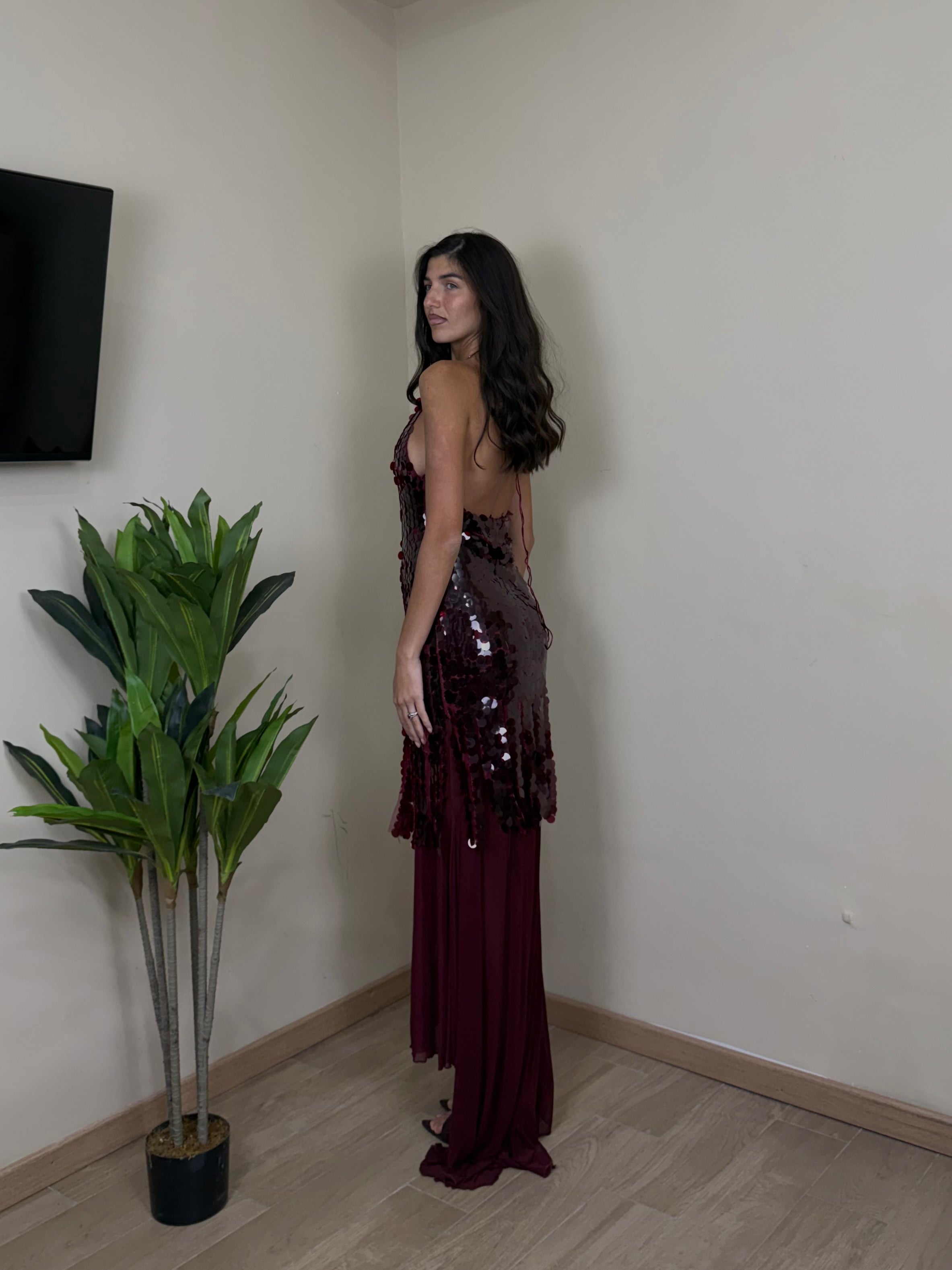 Dress bambola bordeaux