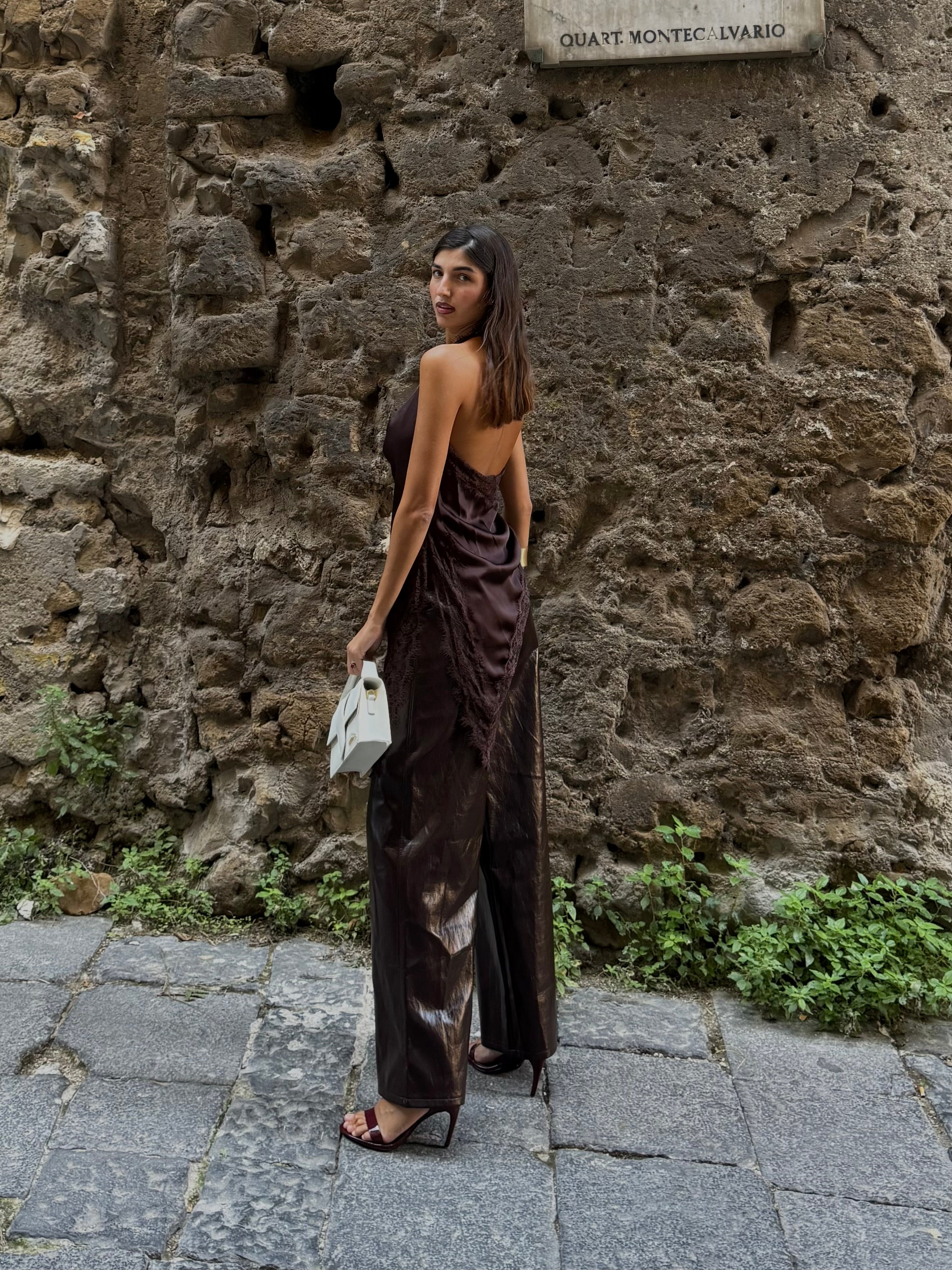 Top lingerie marrone