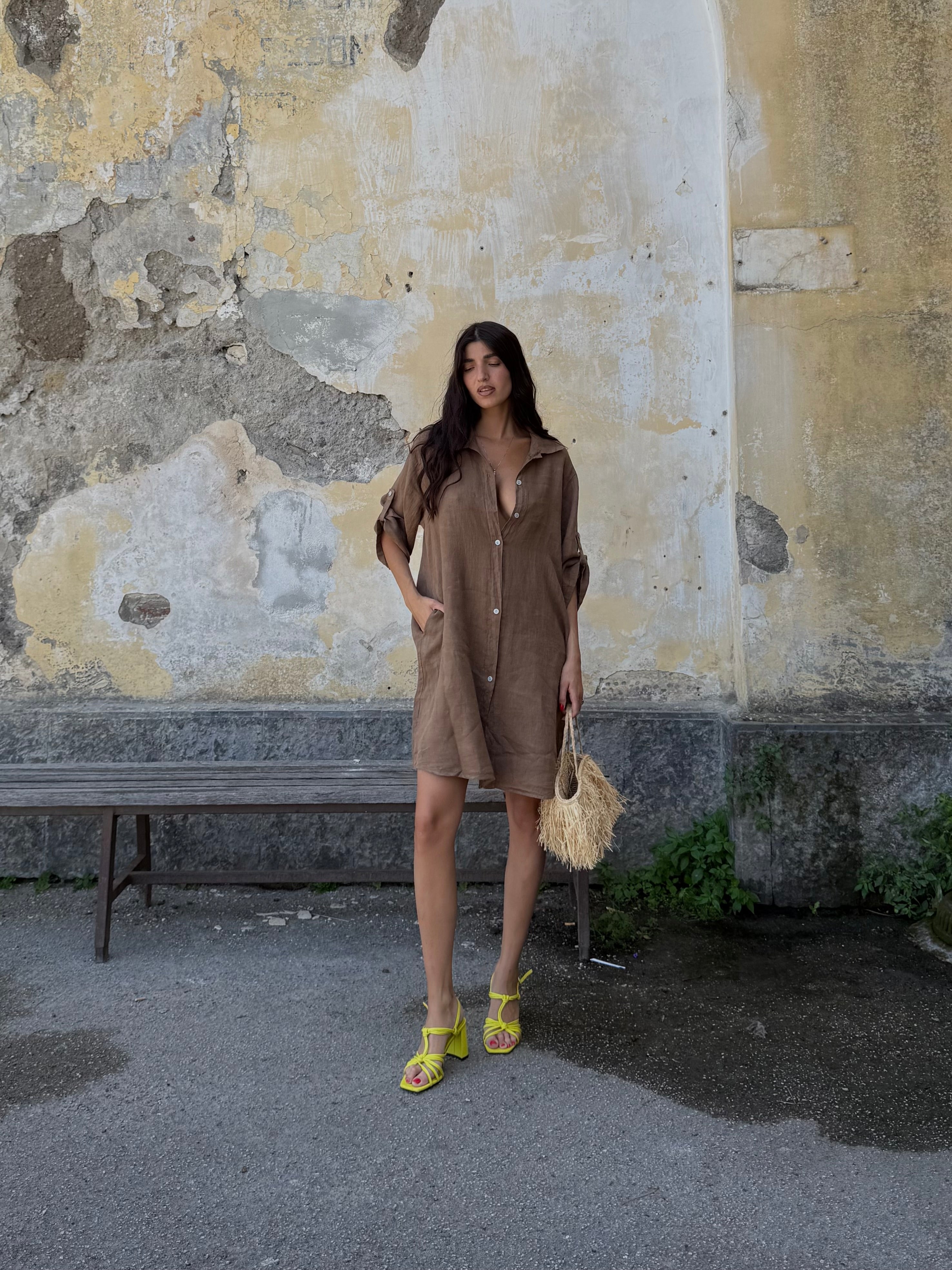 Dress camicia 100% LINO