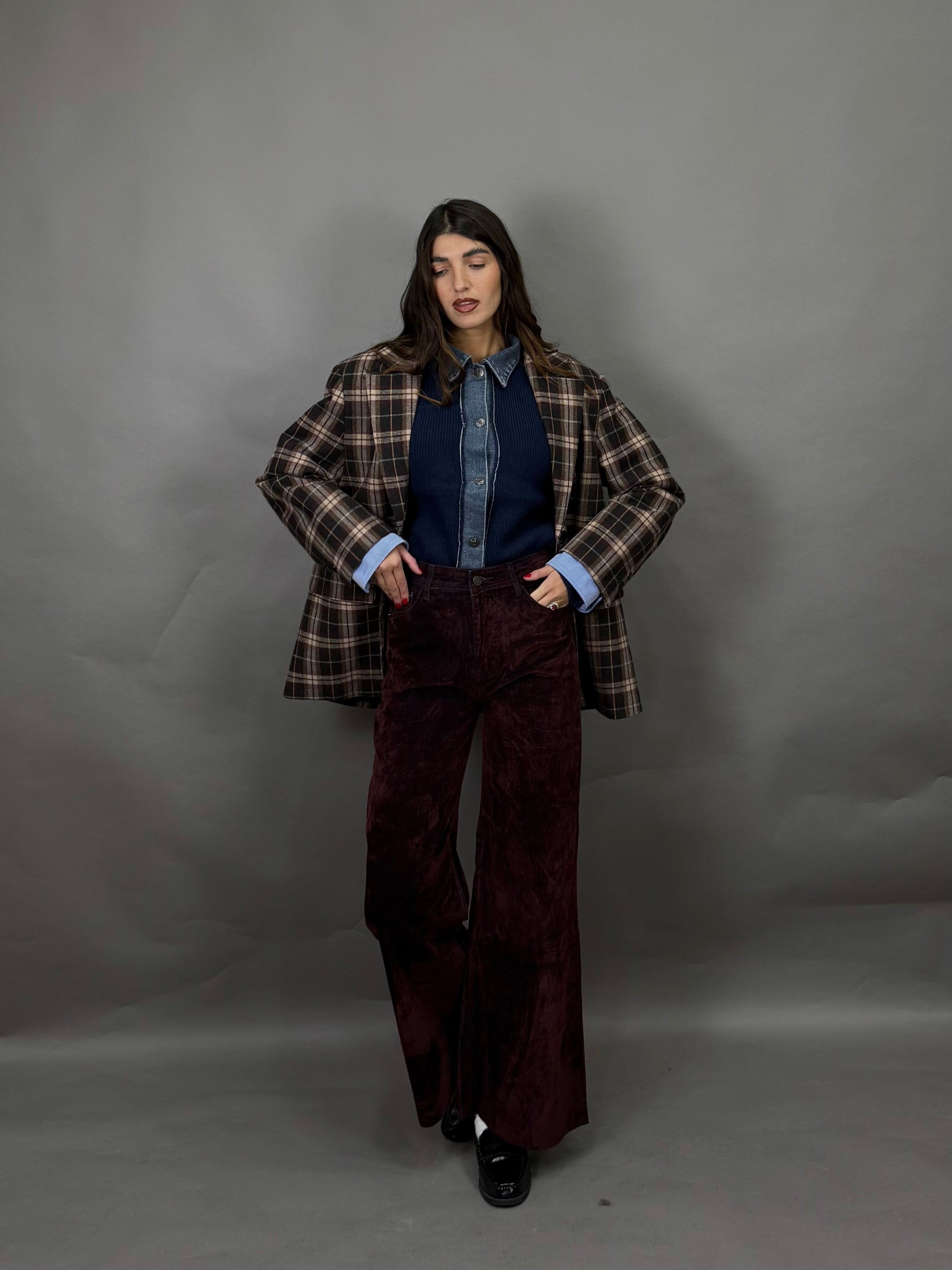 Jeans velluto bordeaux