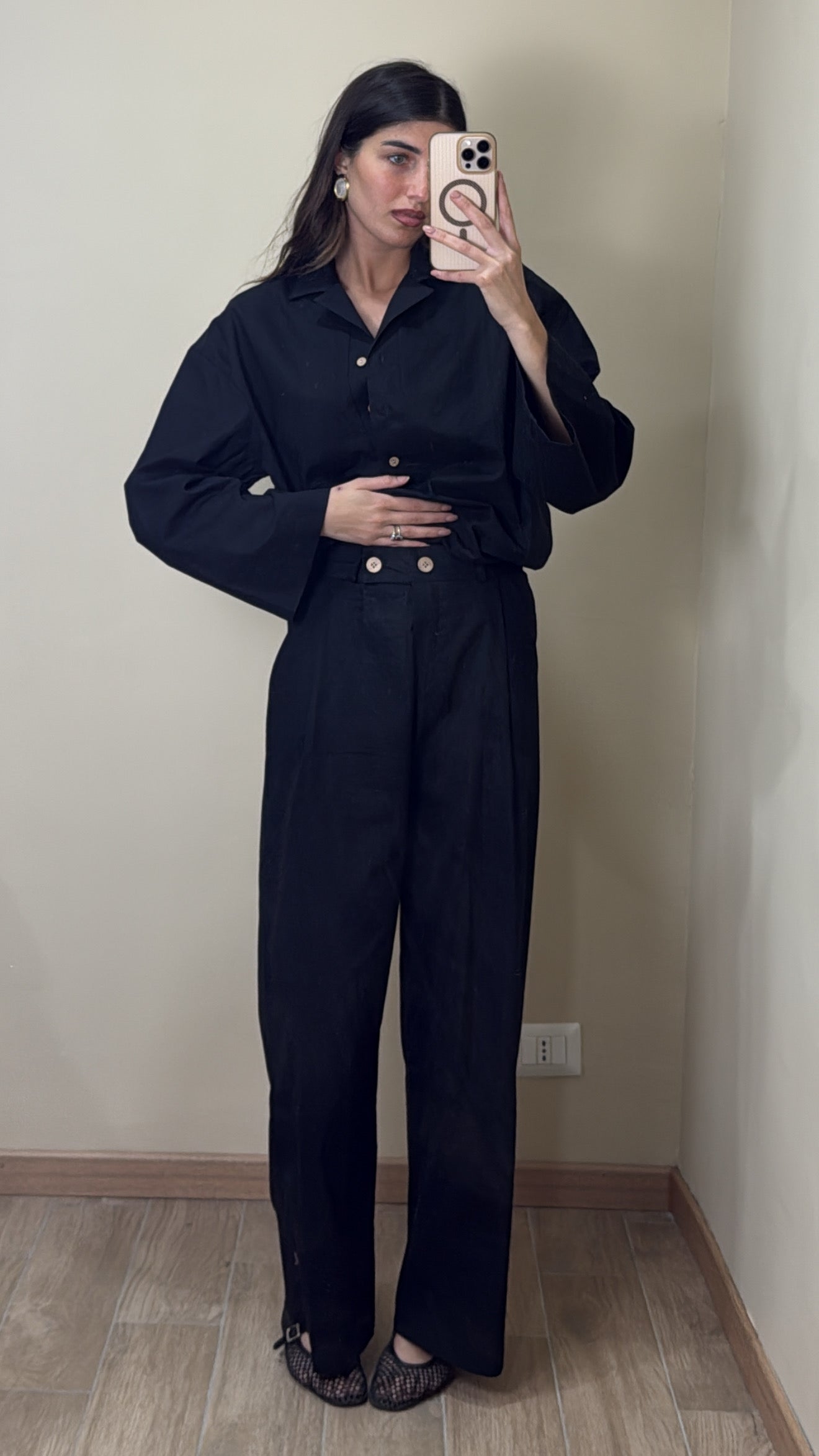 Pantalone in lino nero - LadyB Shop Online