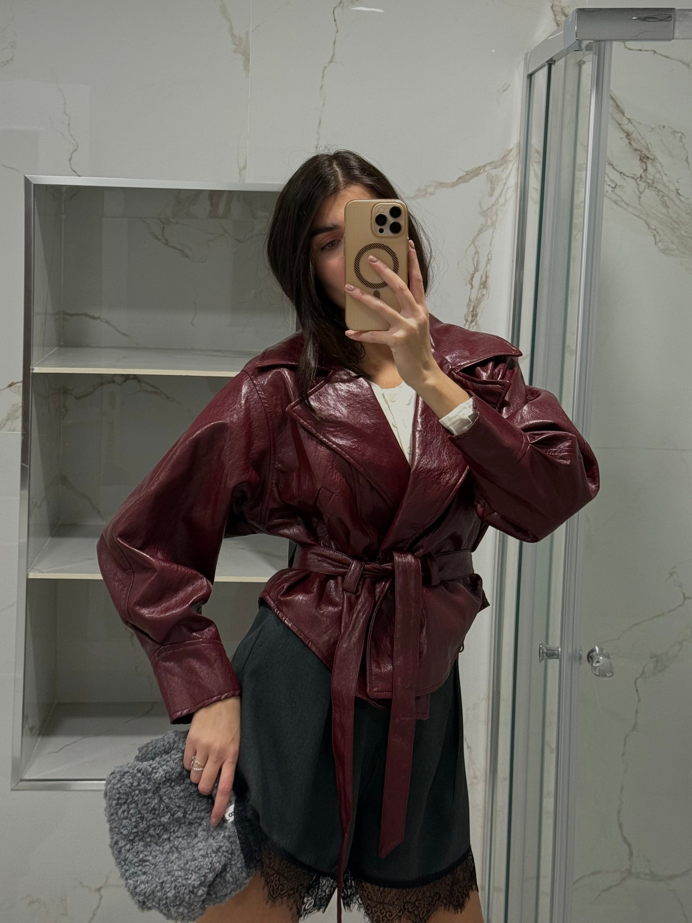 Giacca in pelle by just bordeaux