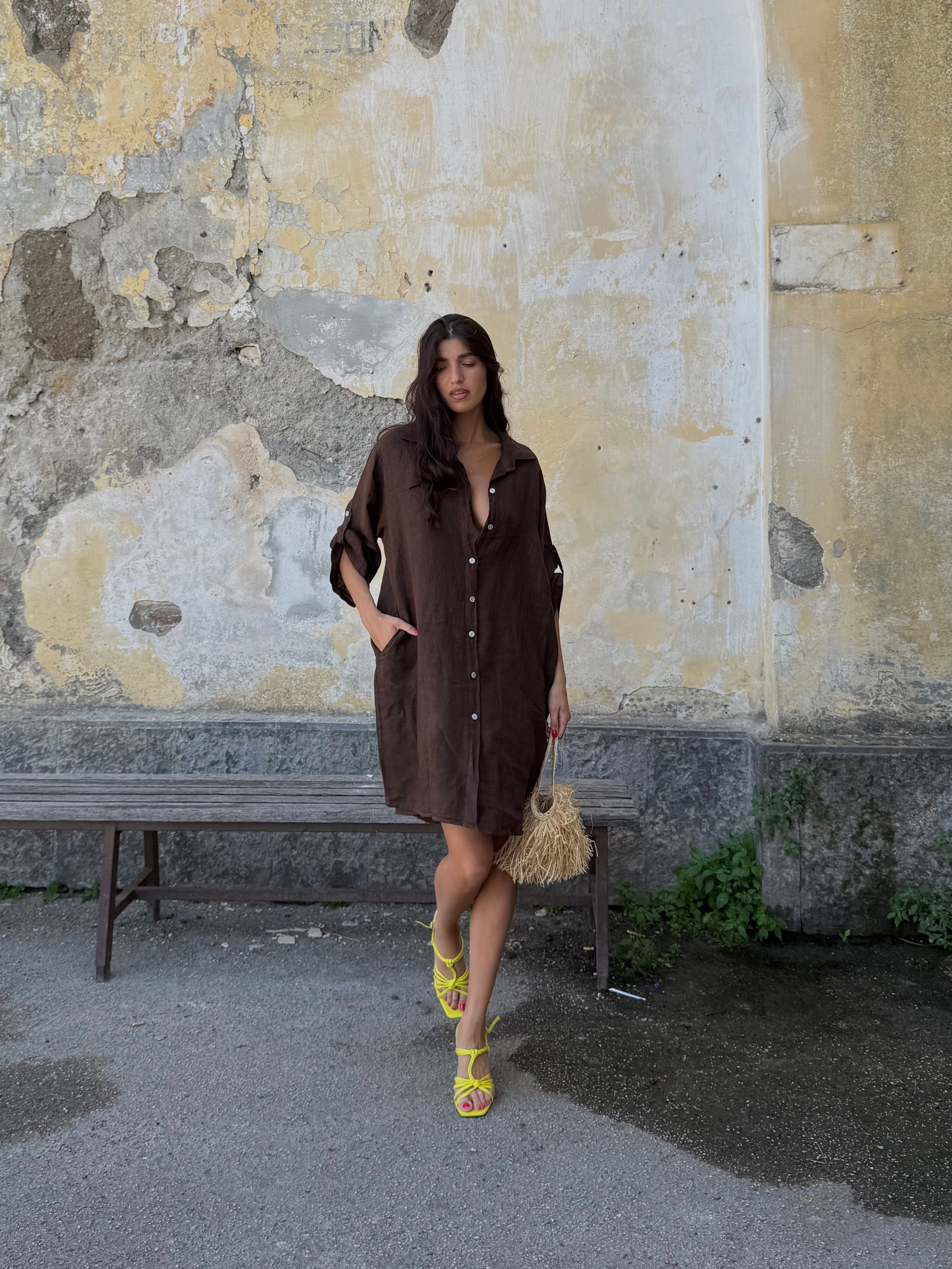 Dress camicia 100% LINO