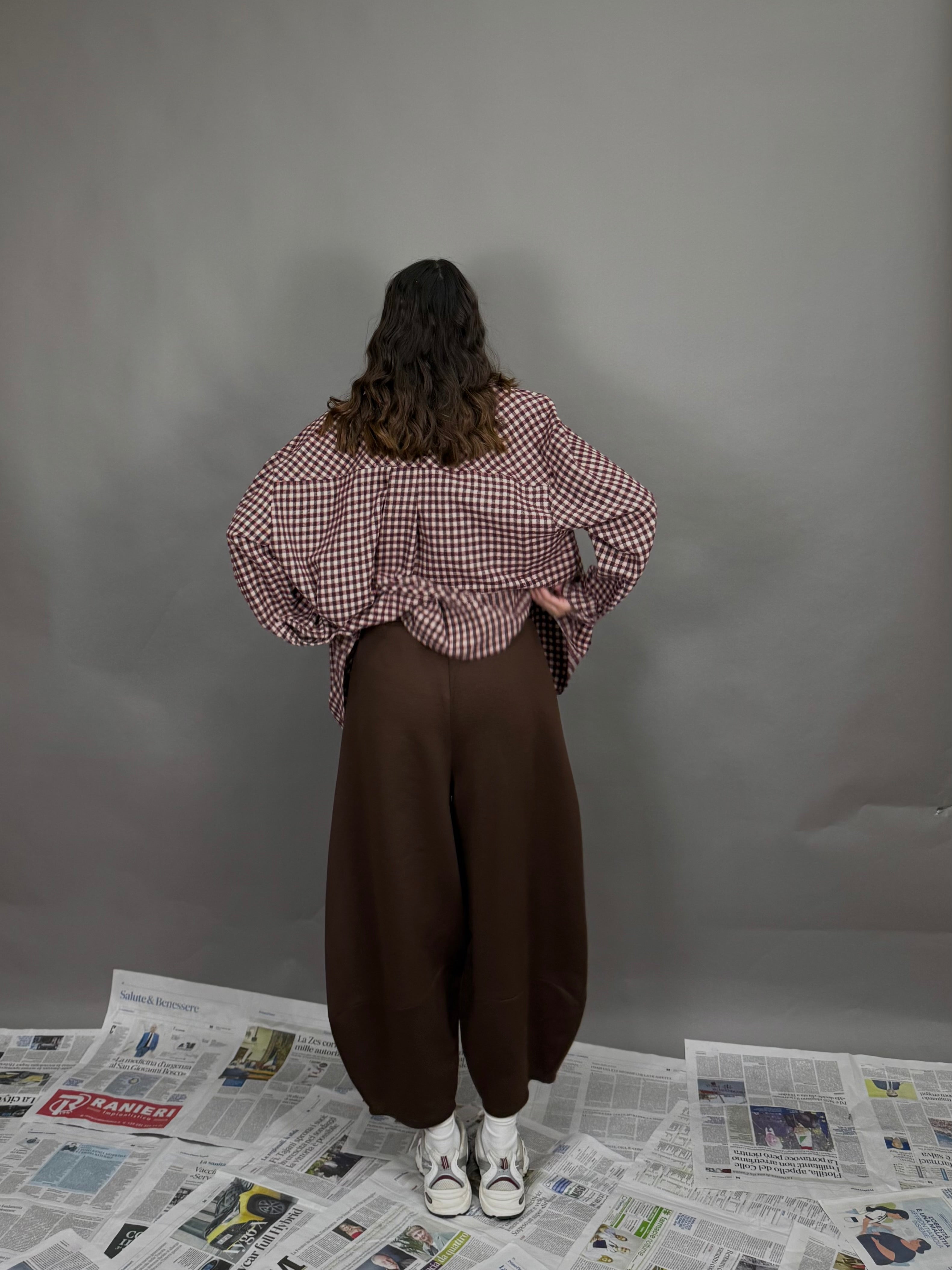 Pantalone tuta ballon marrone