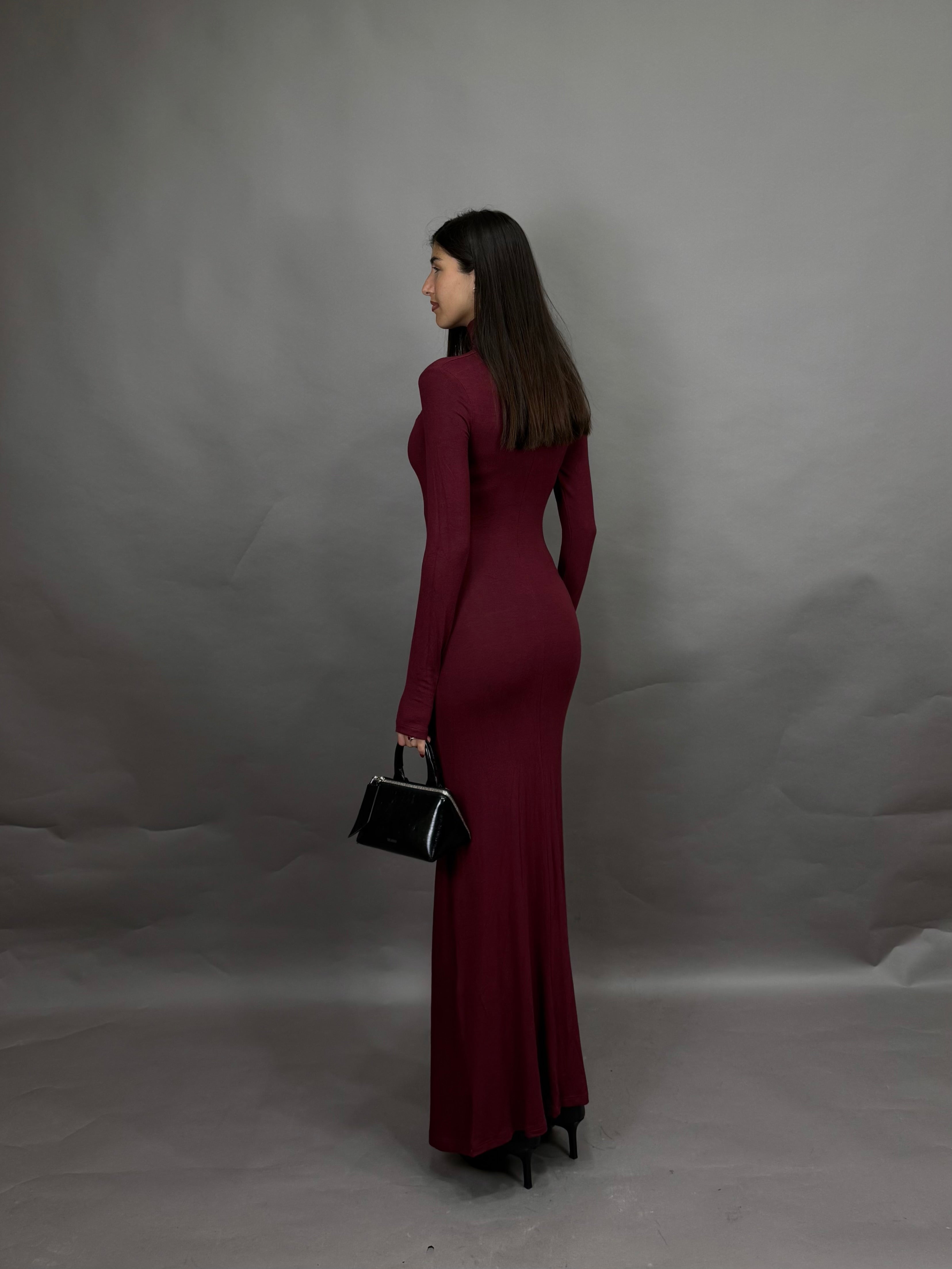 Dress drappeggio bordeaux
