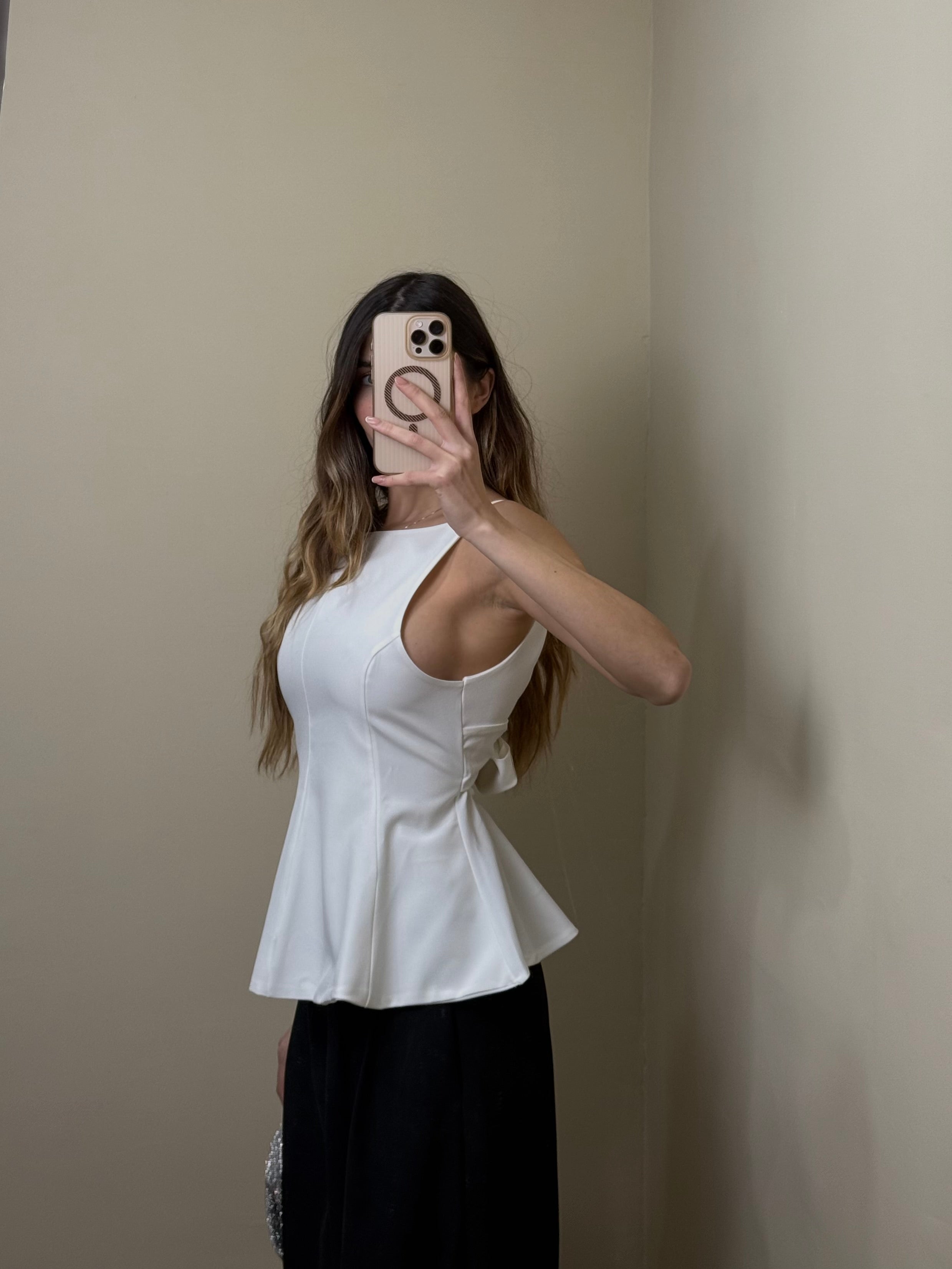 Top bambolina bianco - LadyB Shop Online