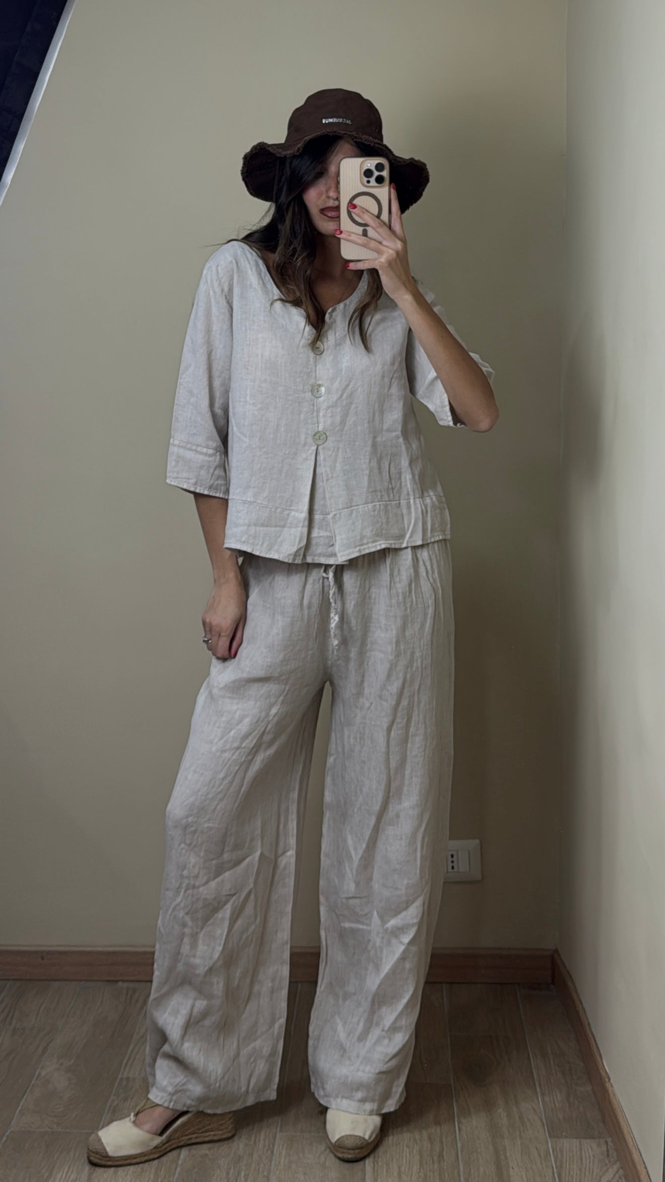 Pantalone lino beige - LadyB Shop Online