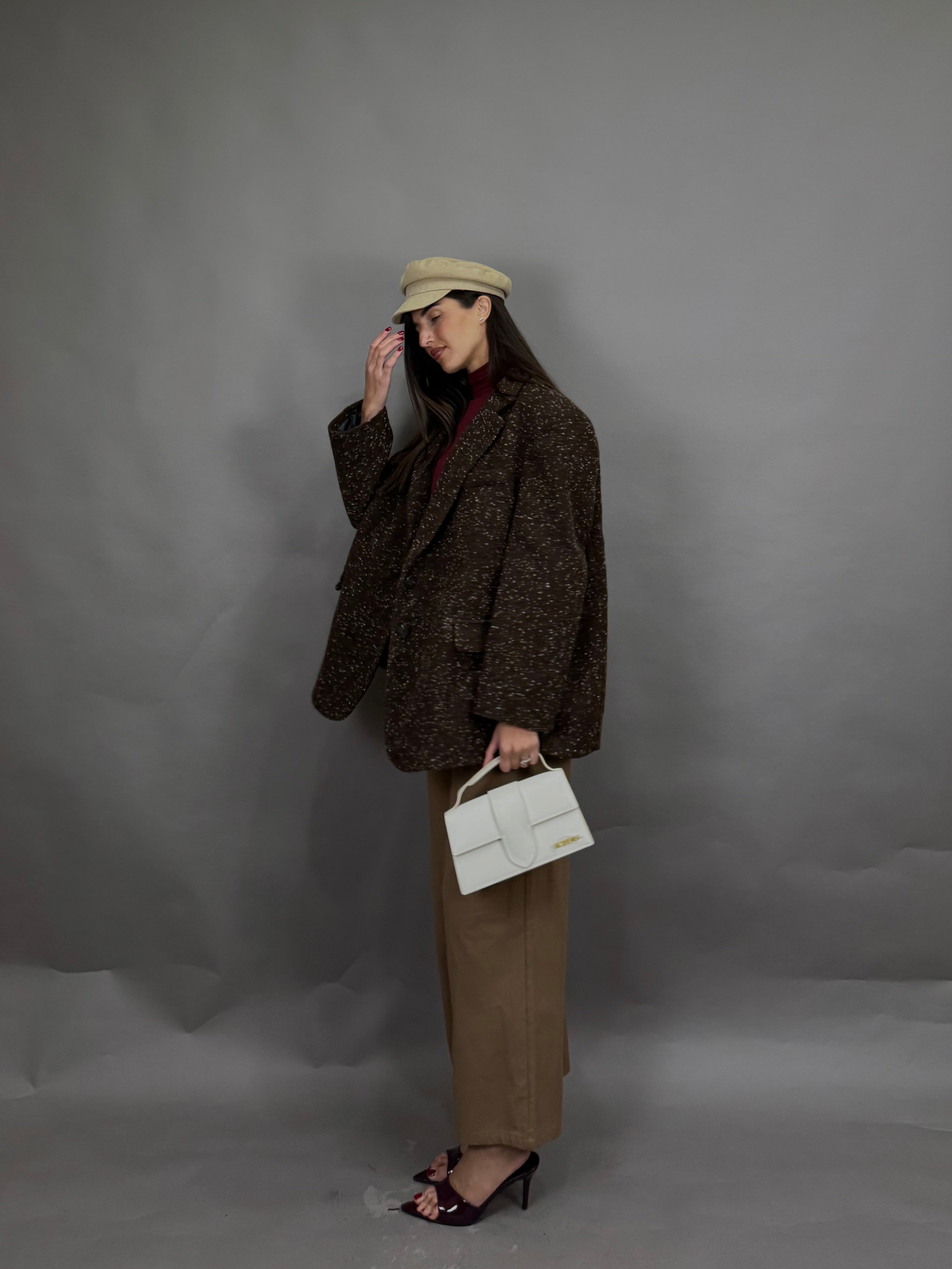 Giacca peso cappotto marrone lumina