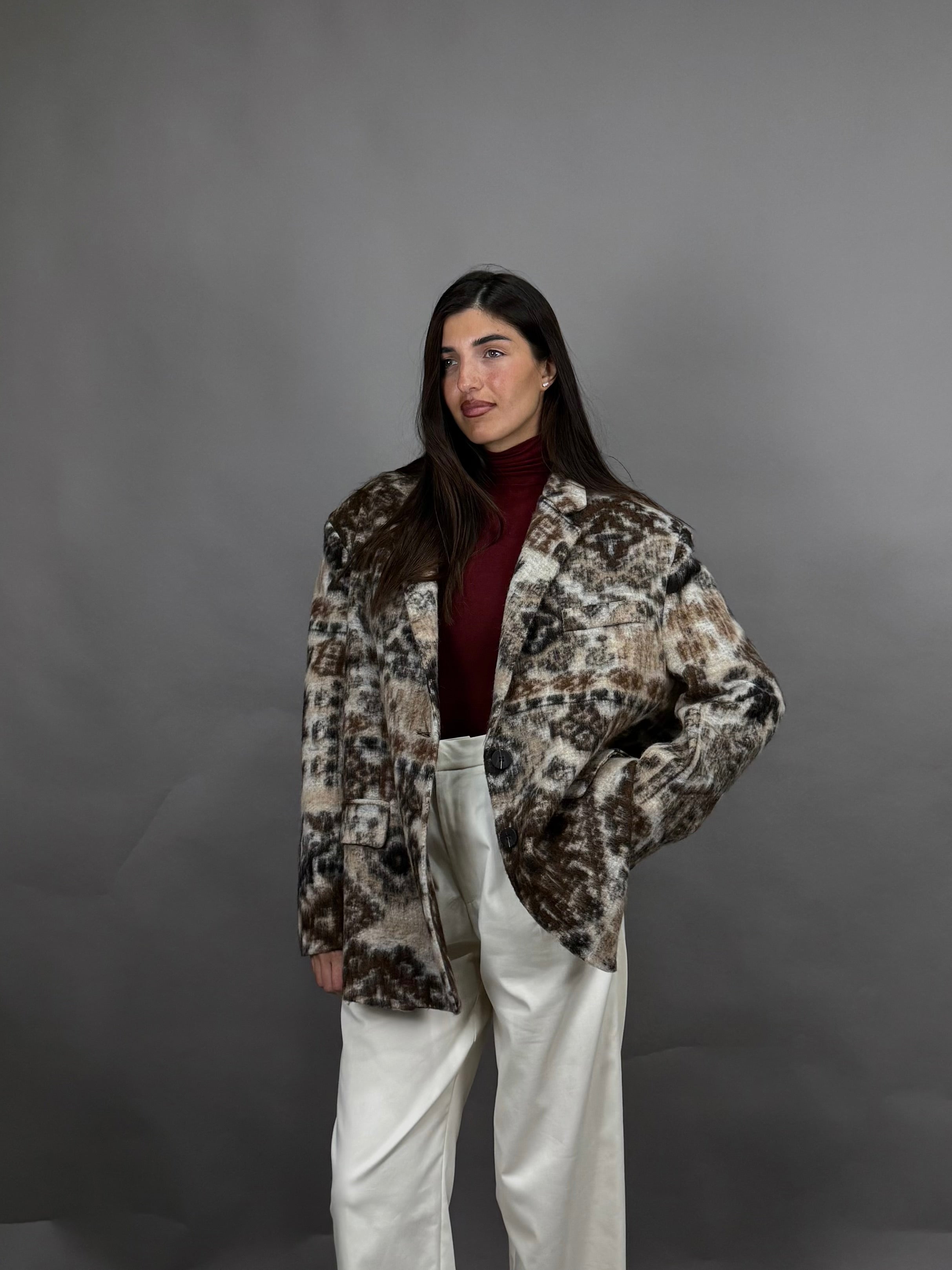 Giacca peso cappotto bandana marrone