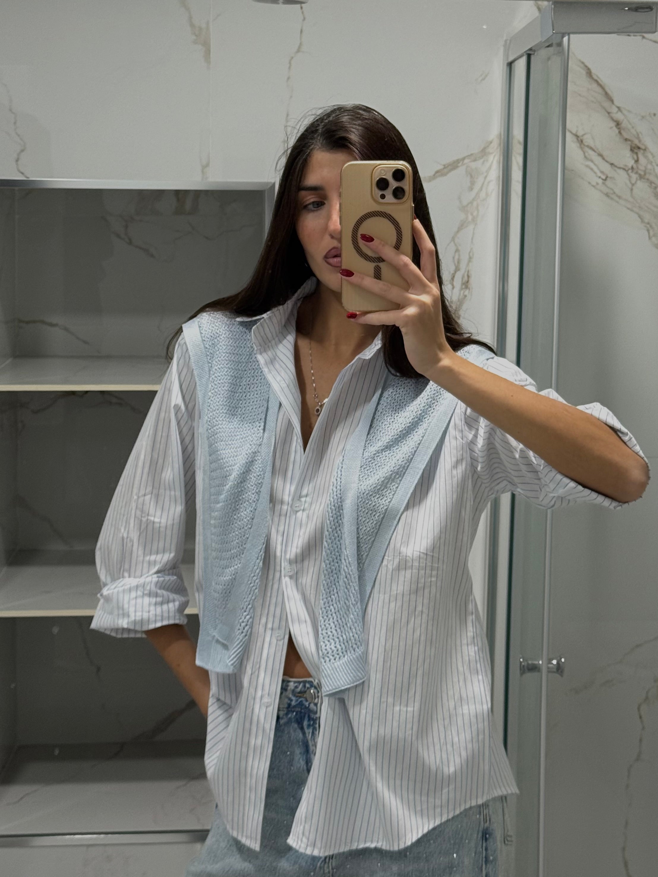 Camicia maglione fake