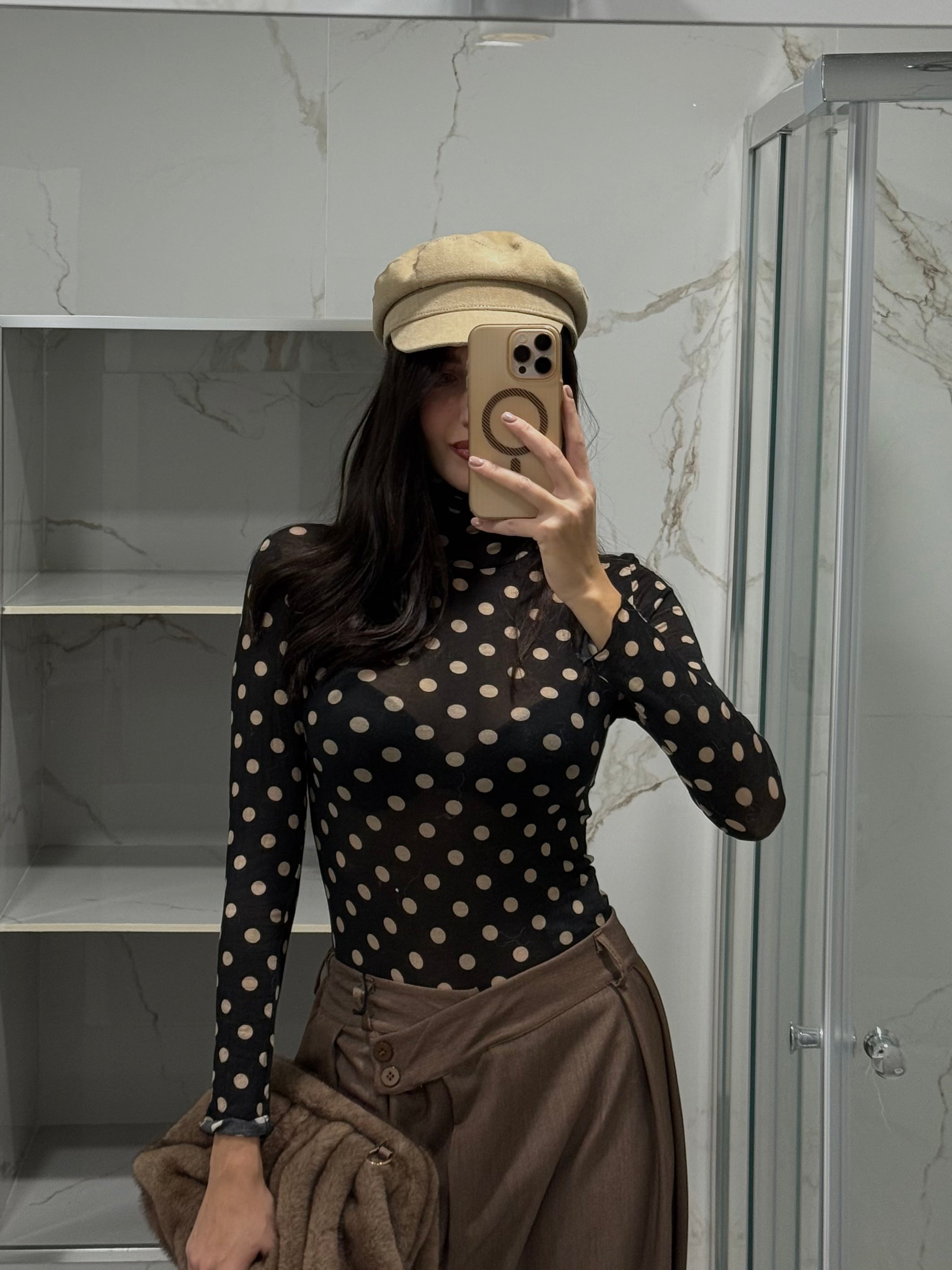 Maglia misto cachemire nera