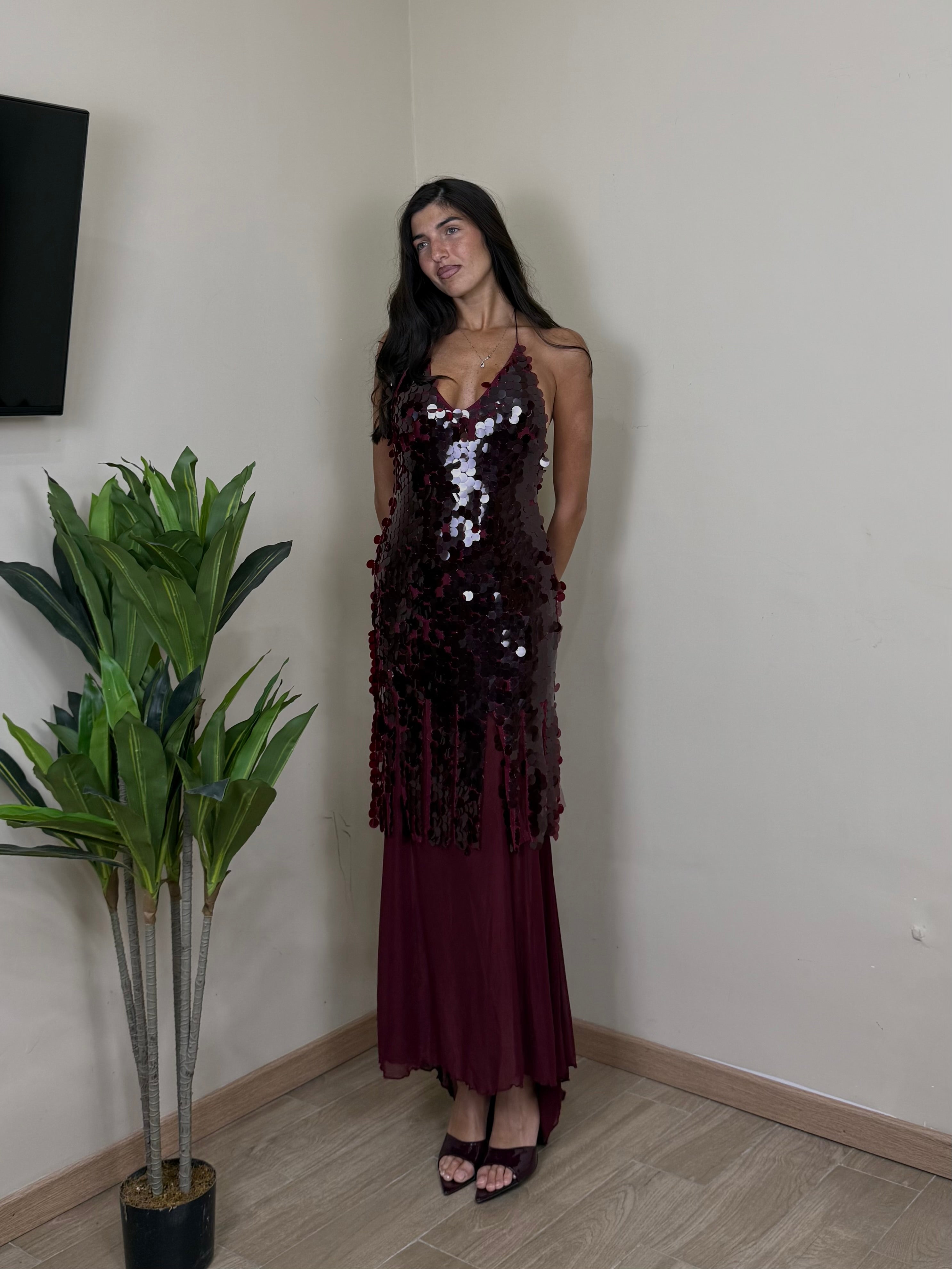 Dress bambola bordeaux