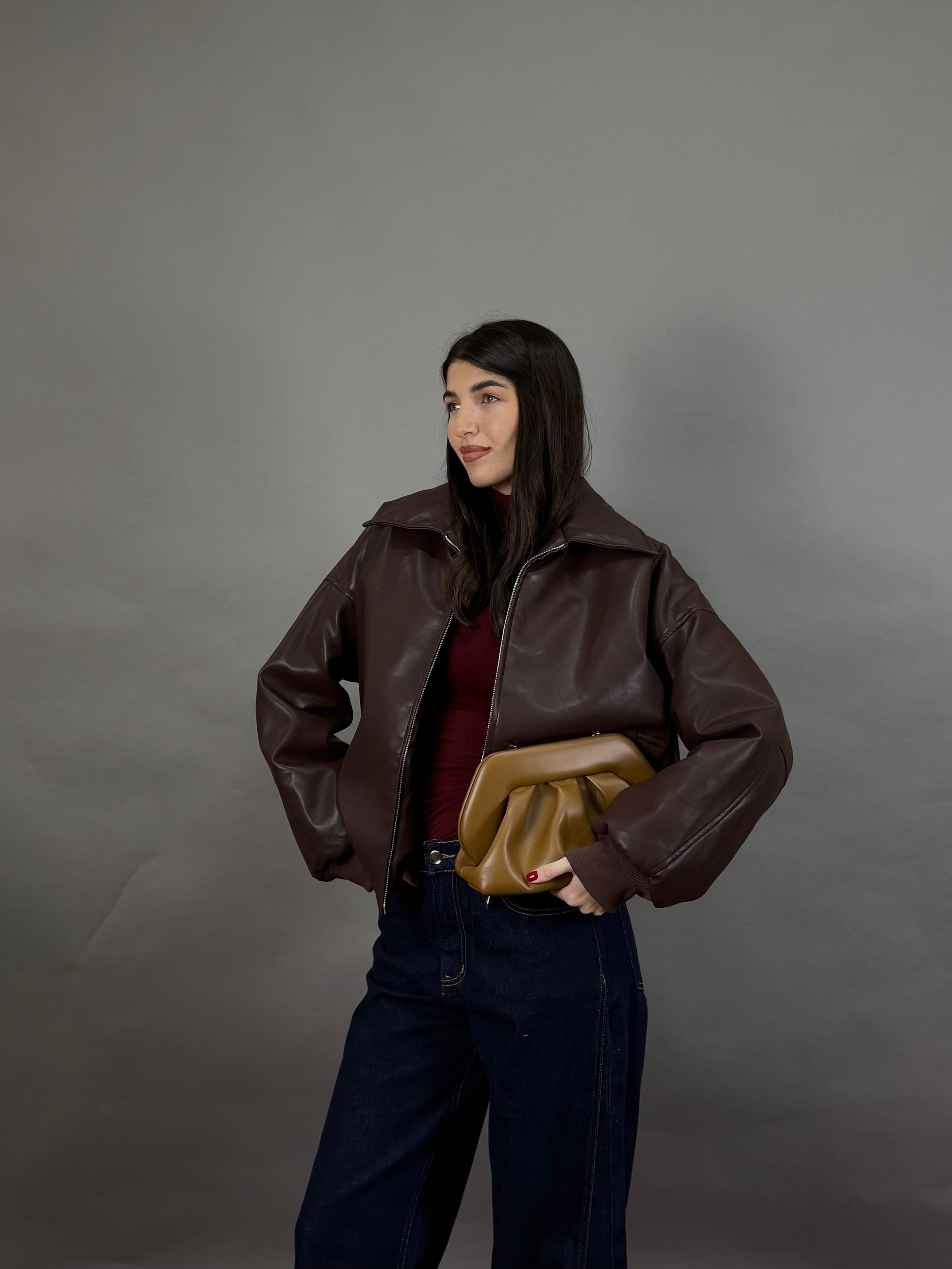 Bomber imbottito bordeaux