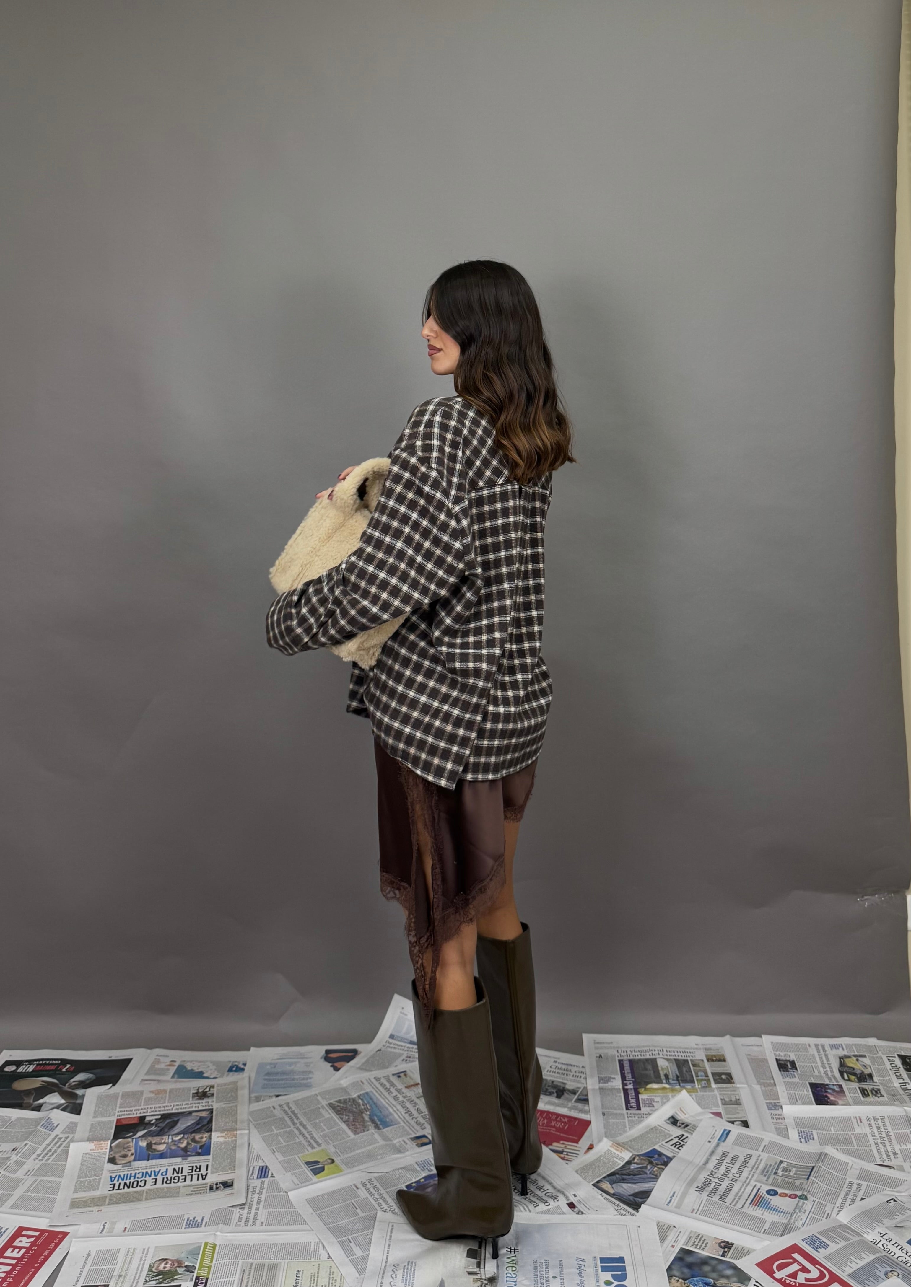 Camicia flanella marrone