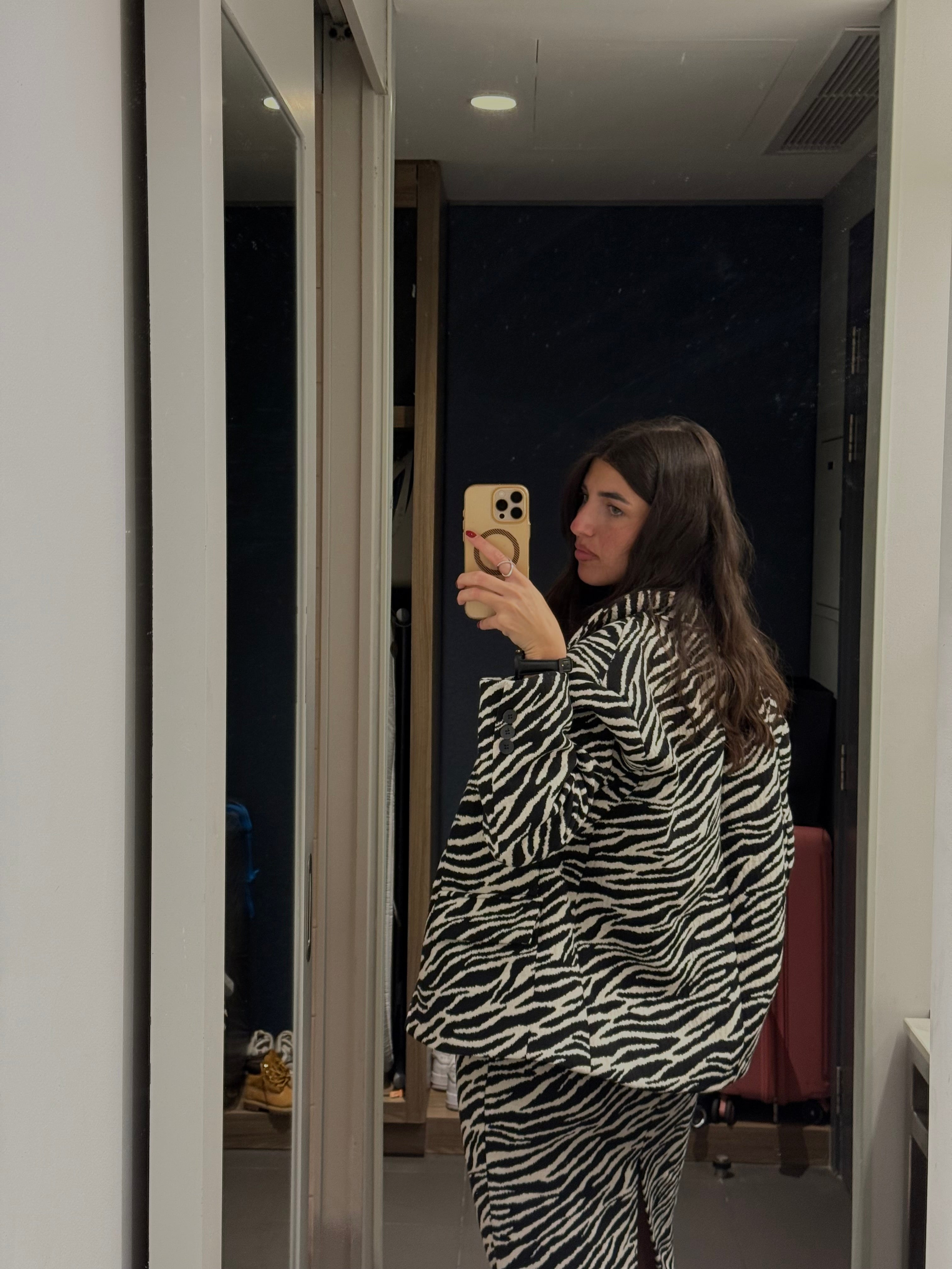 Blazer zebra lumina nero