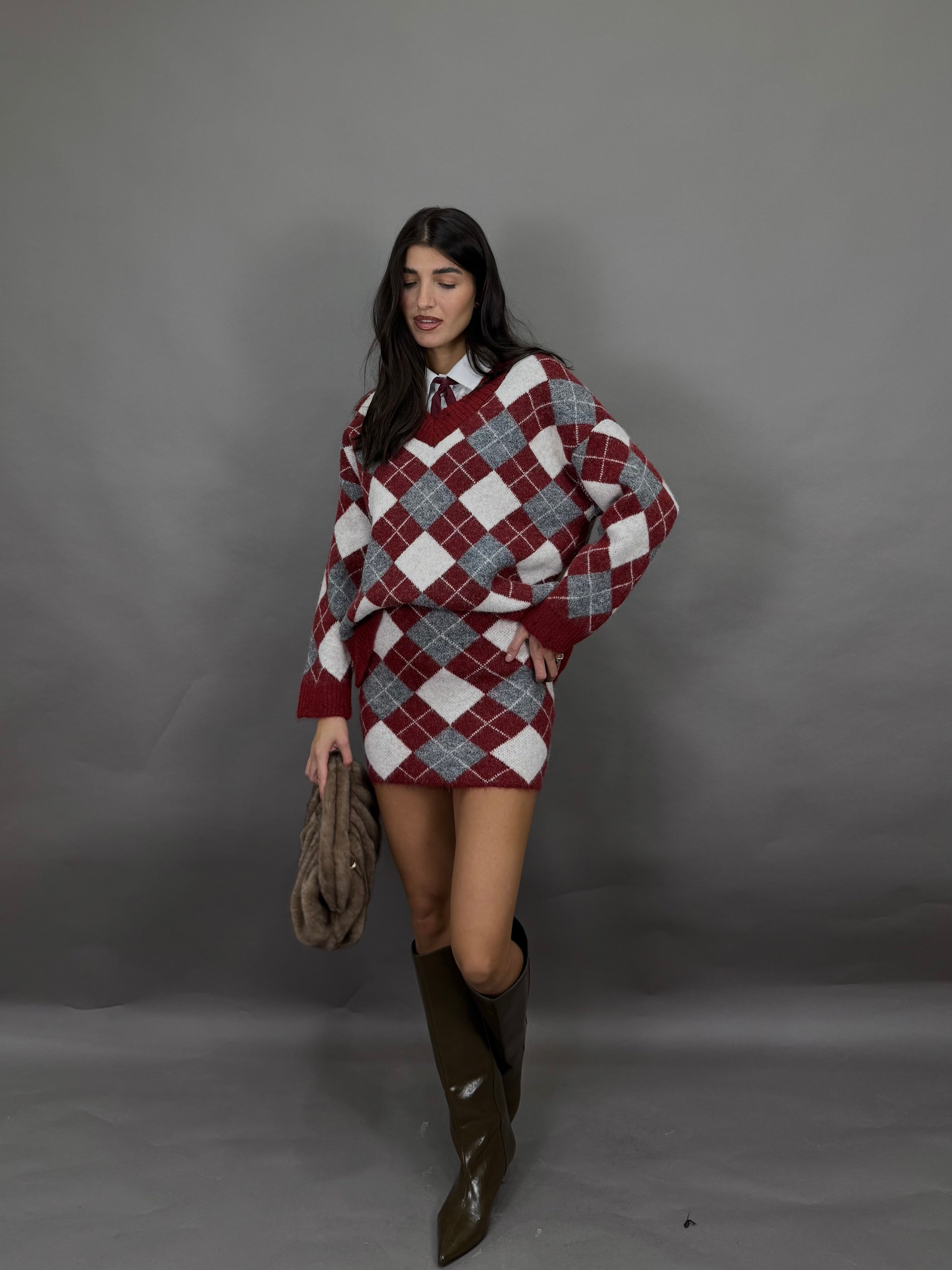 Coordinato rombi bordeaux