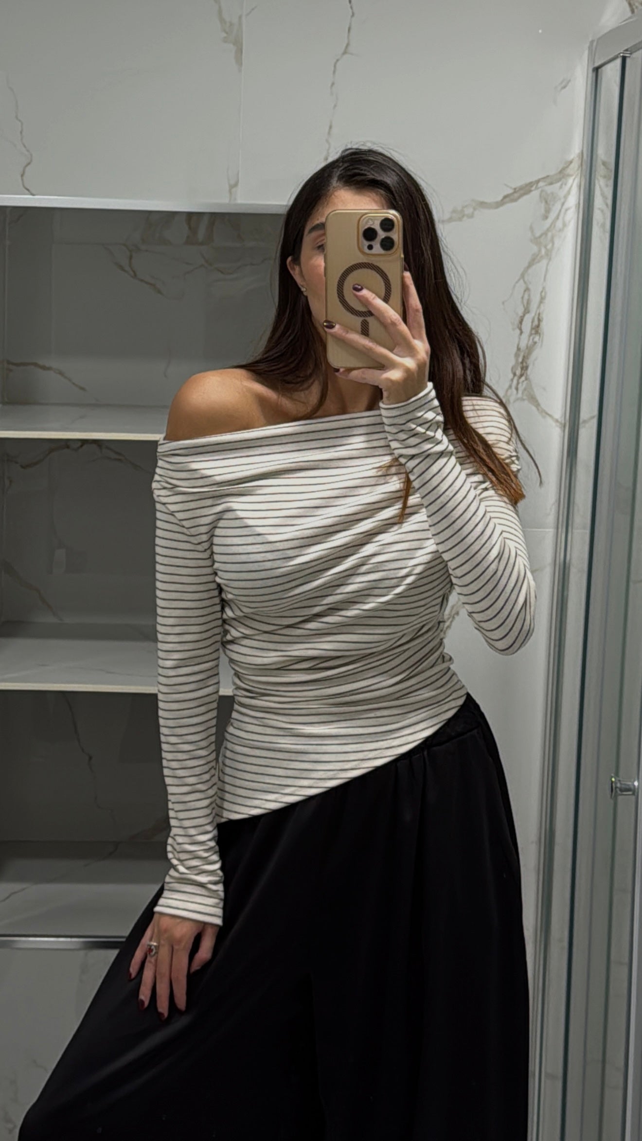 Maglia asimmetrica bianca