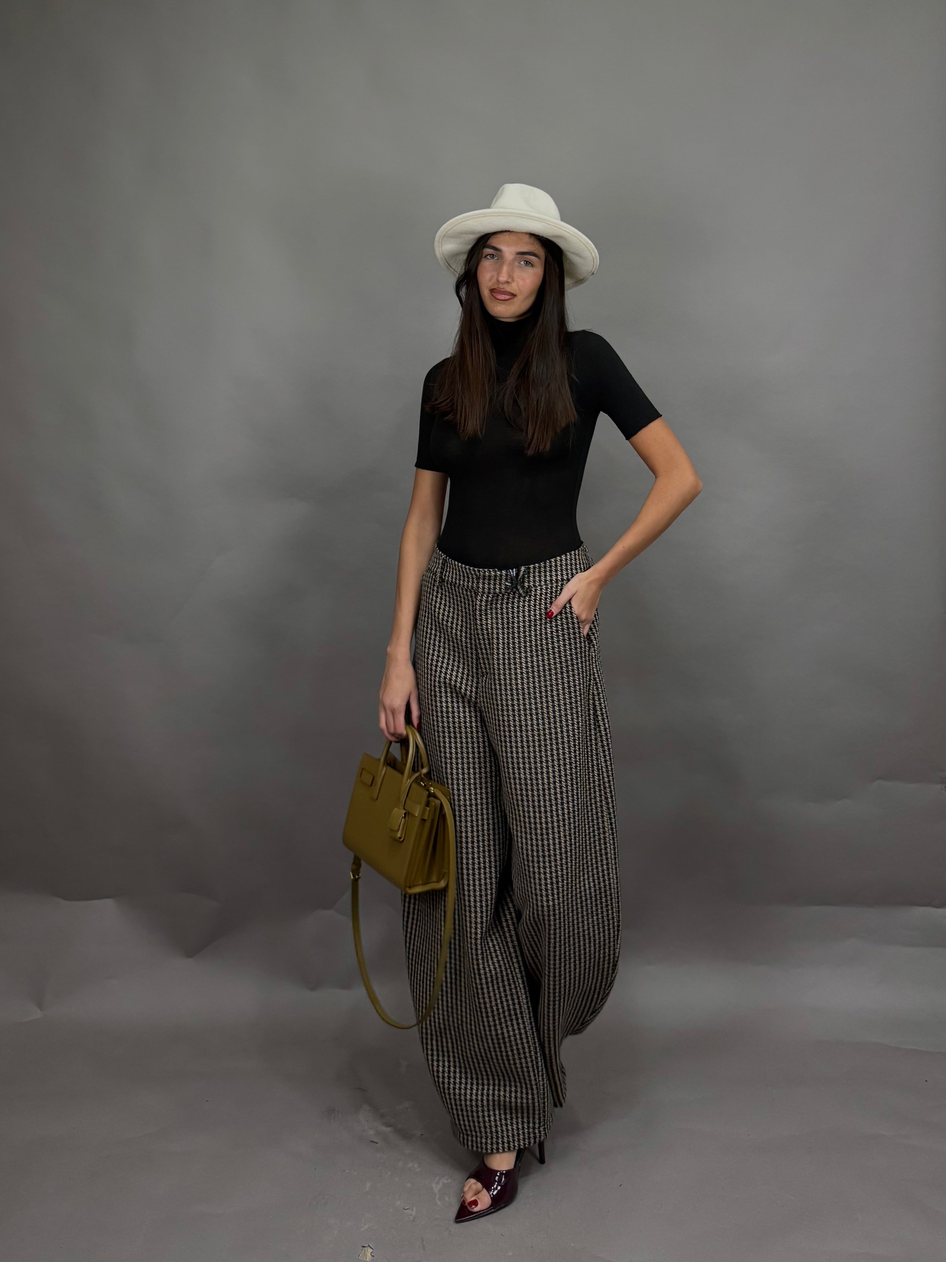 Pantalone flanella marrone lumina