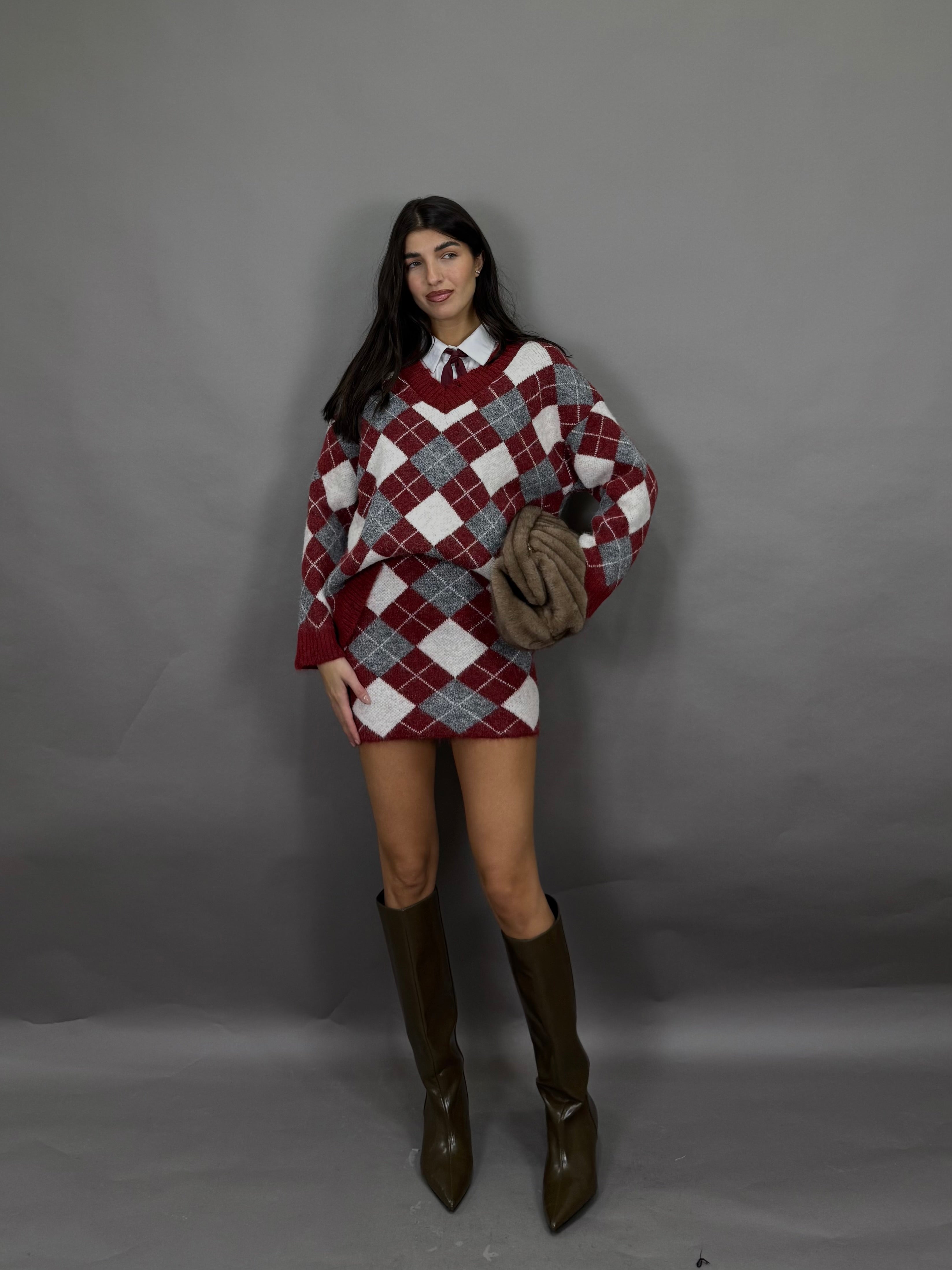 Coordinato rombi bordeaux