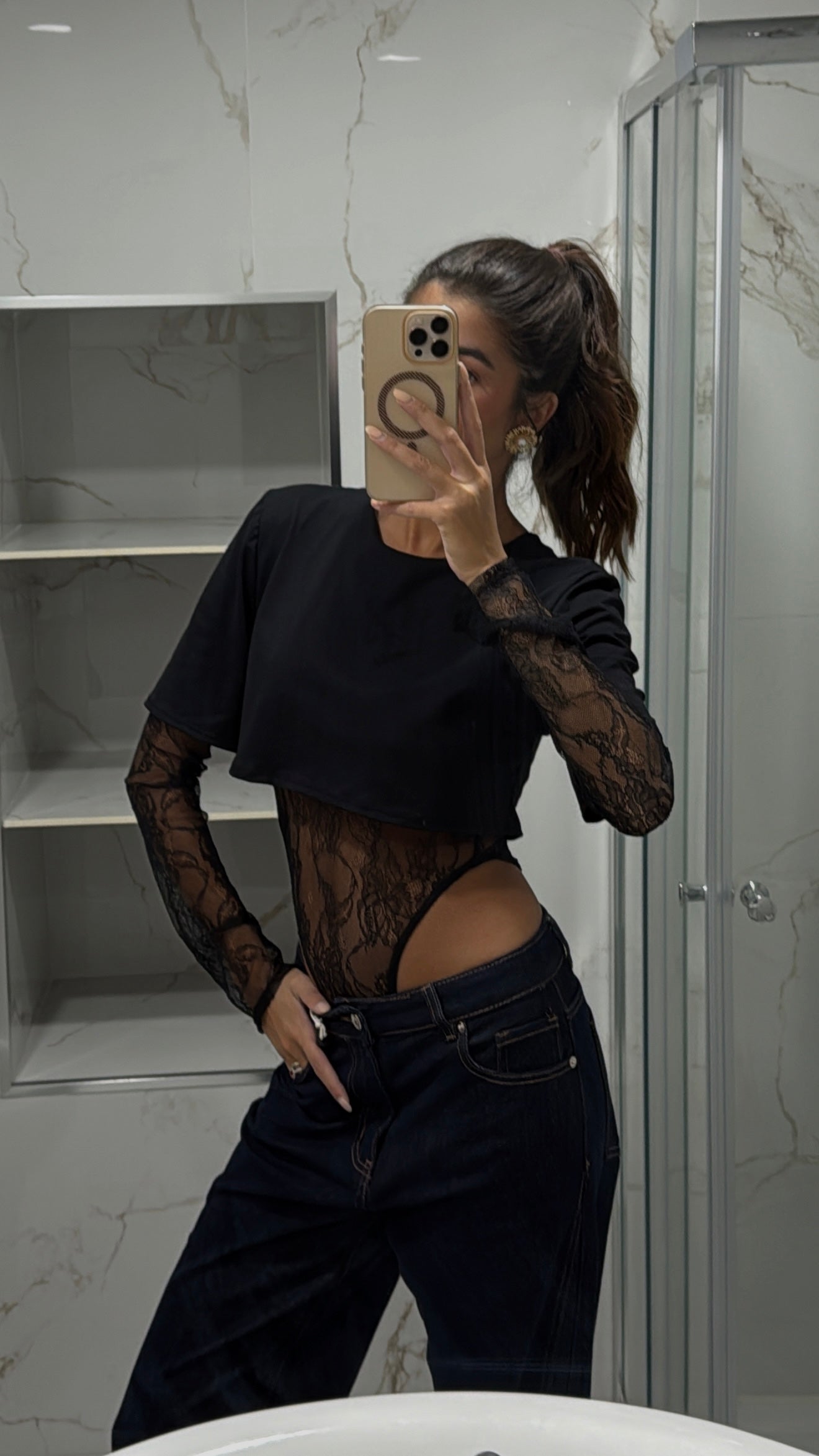 Body pizzo nero