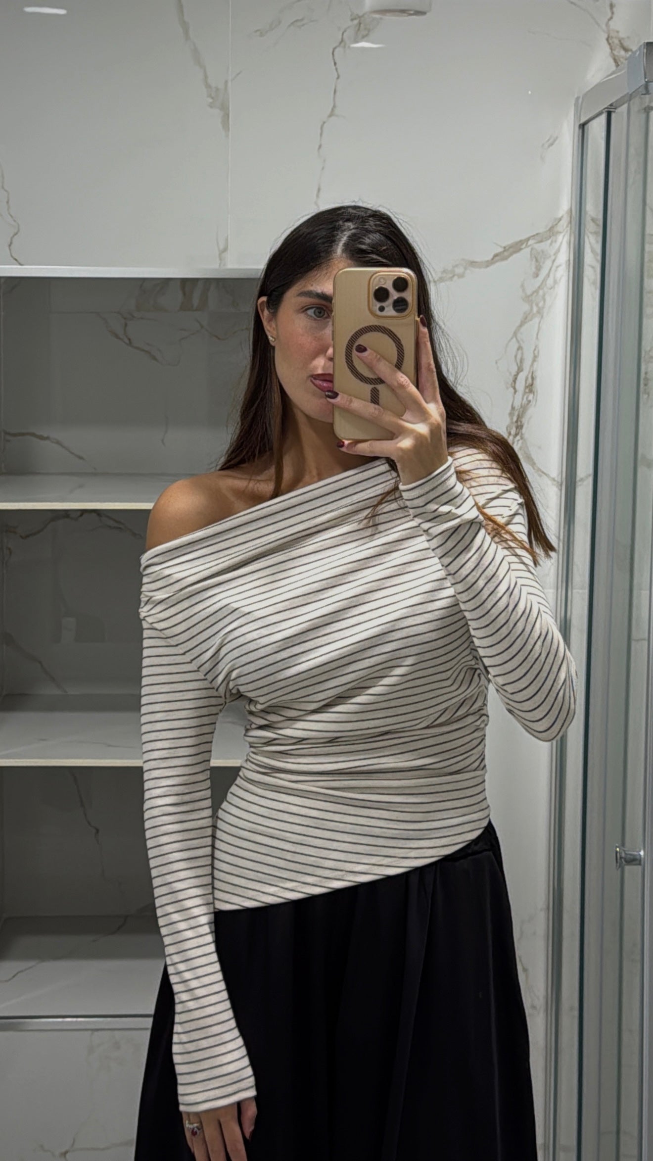 Maglia asimmetrica bianca