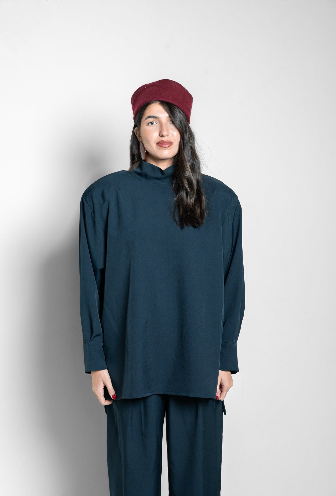 Blusa spallina blu