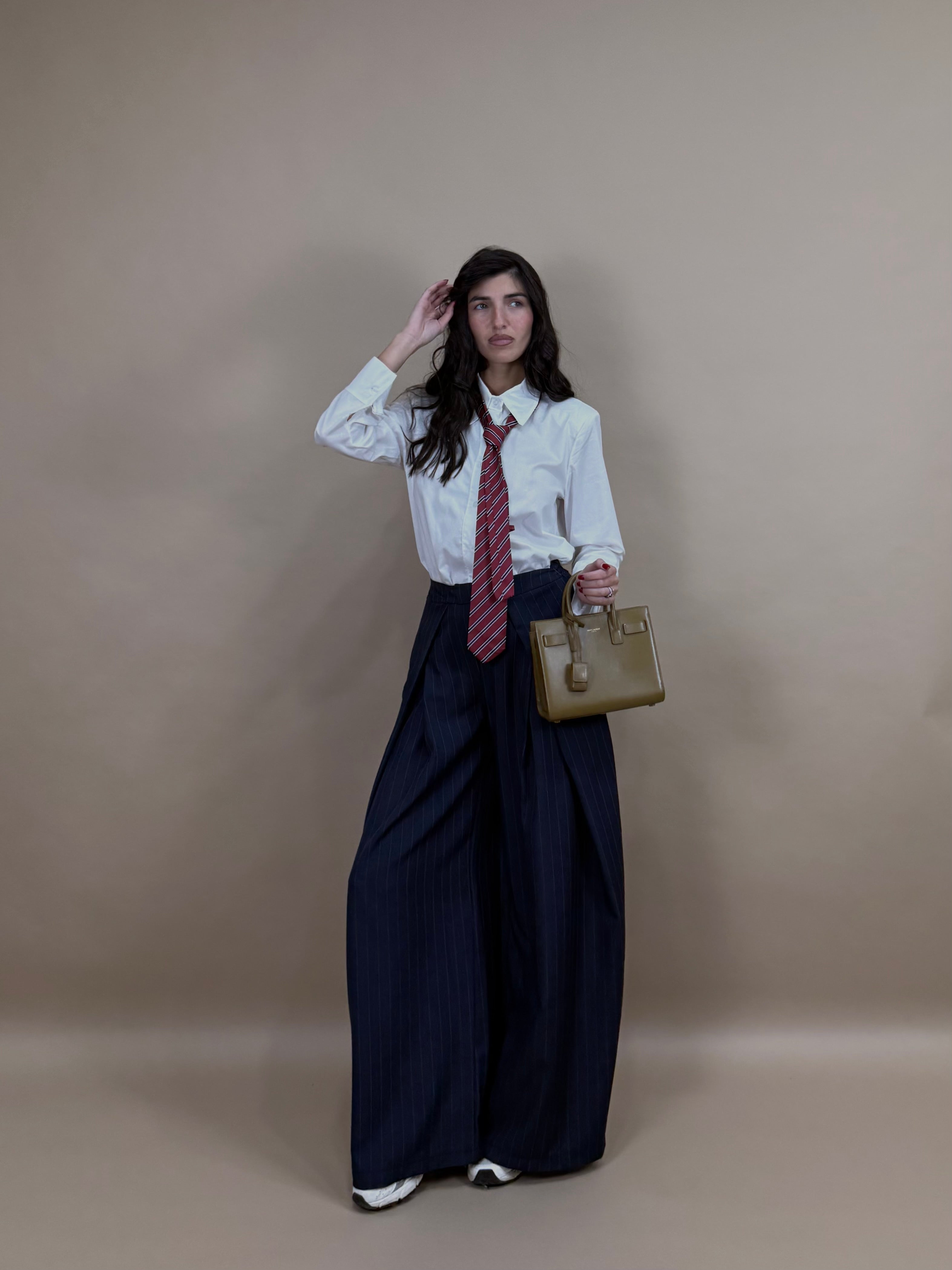Pantalone gessato blu