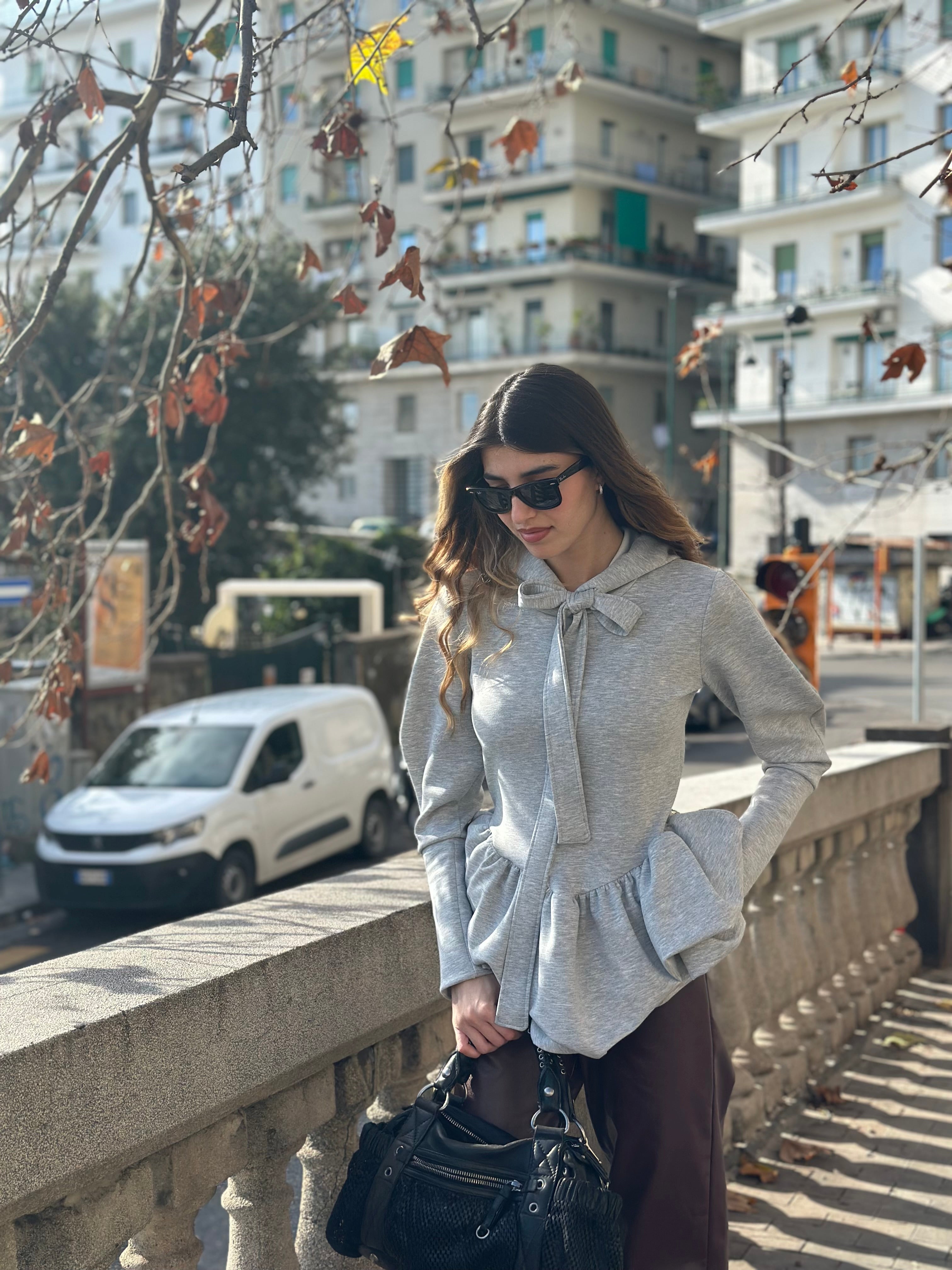 Felpa Ginevra grigia - LadyB Shop Online