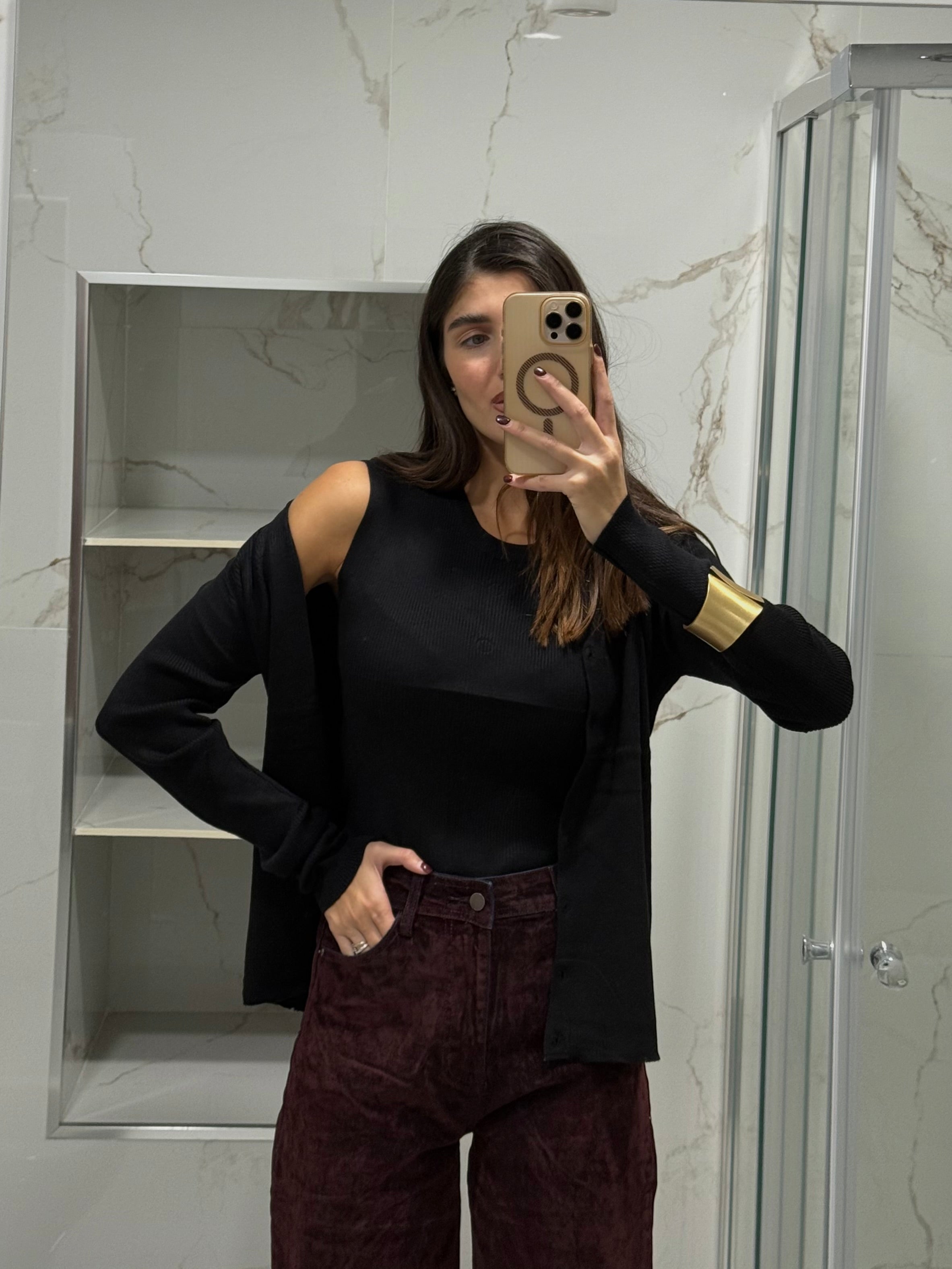 Canotta + cardigan nera