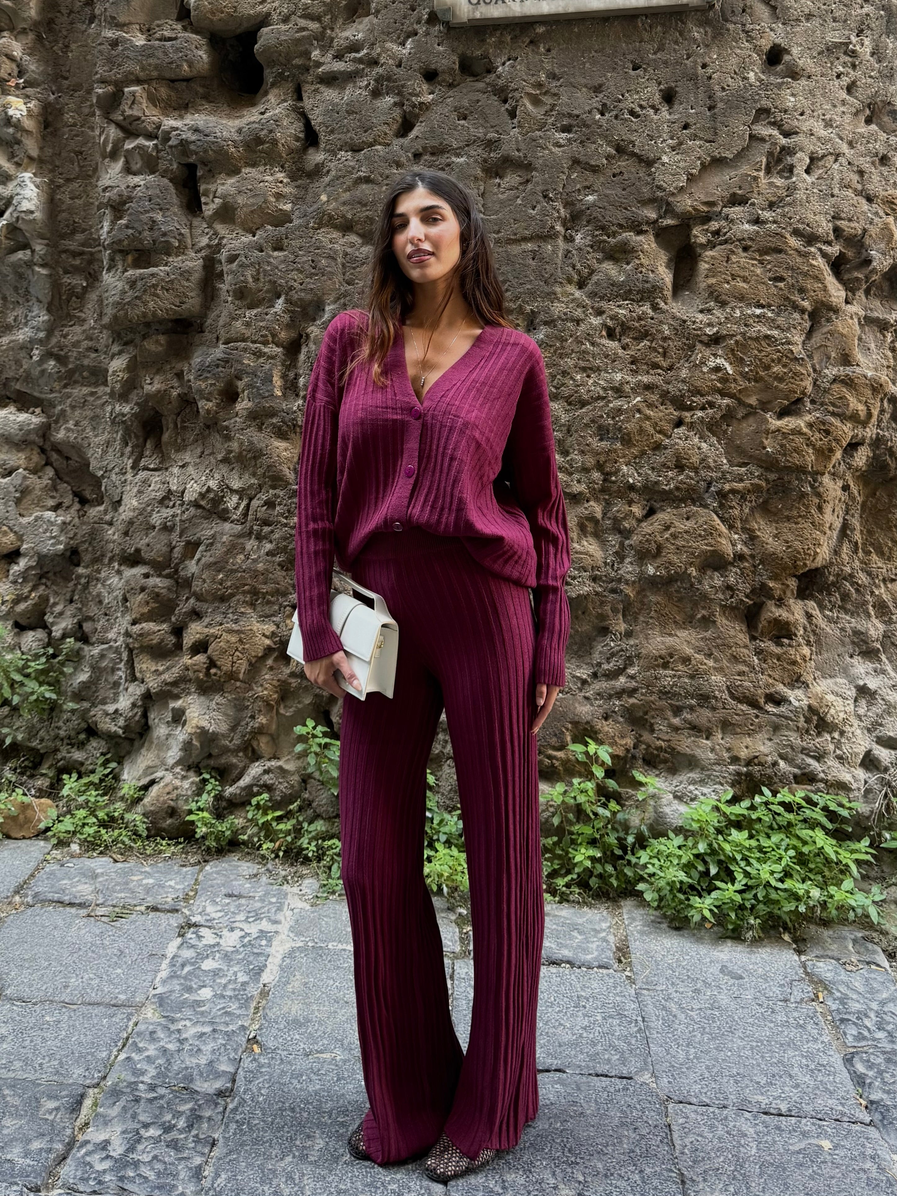 Coordinato comfy bordeaux