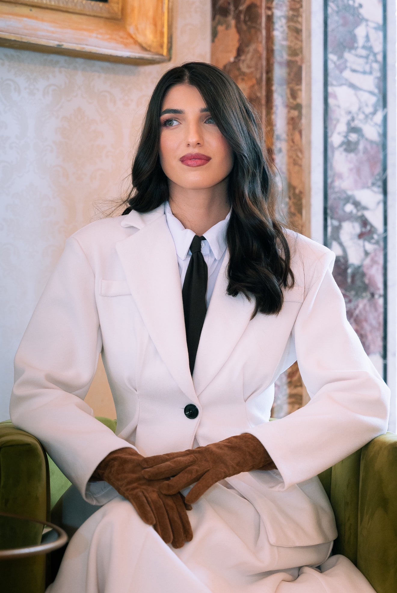 Blazer in panno panna