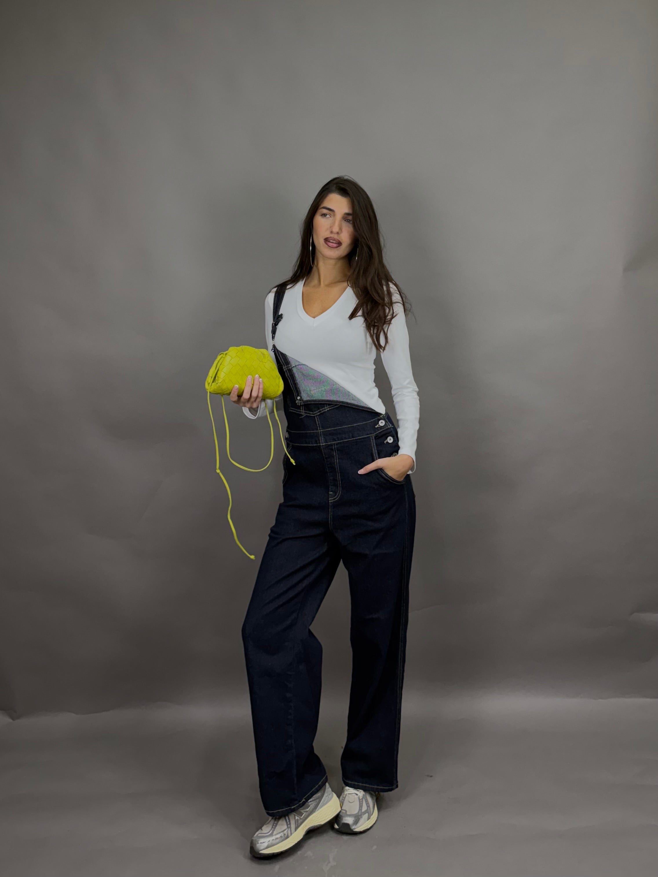 Salopette denim scuro