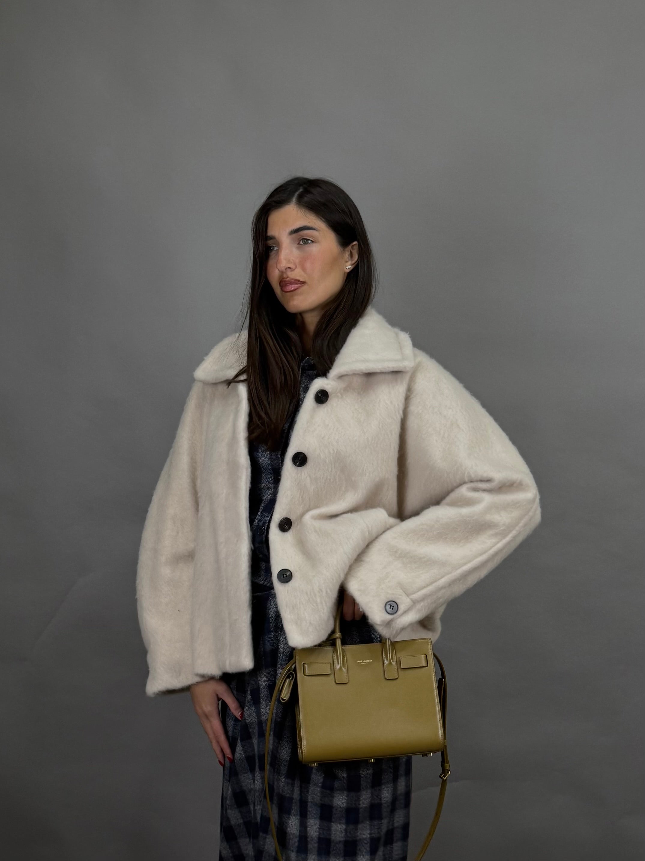 Cappotto pelo panna lumina