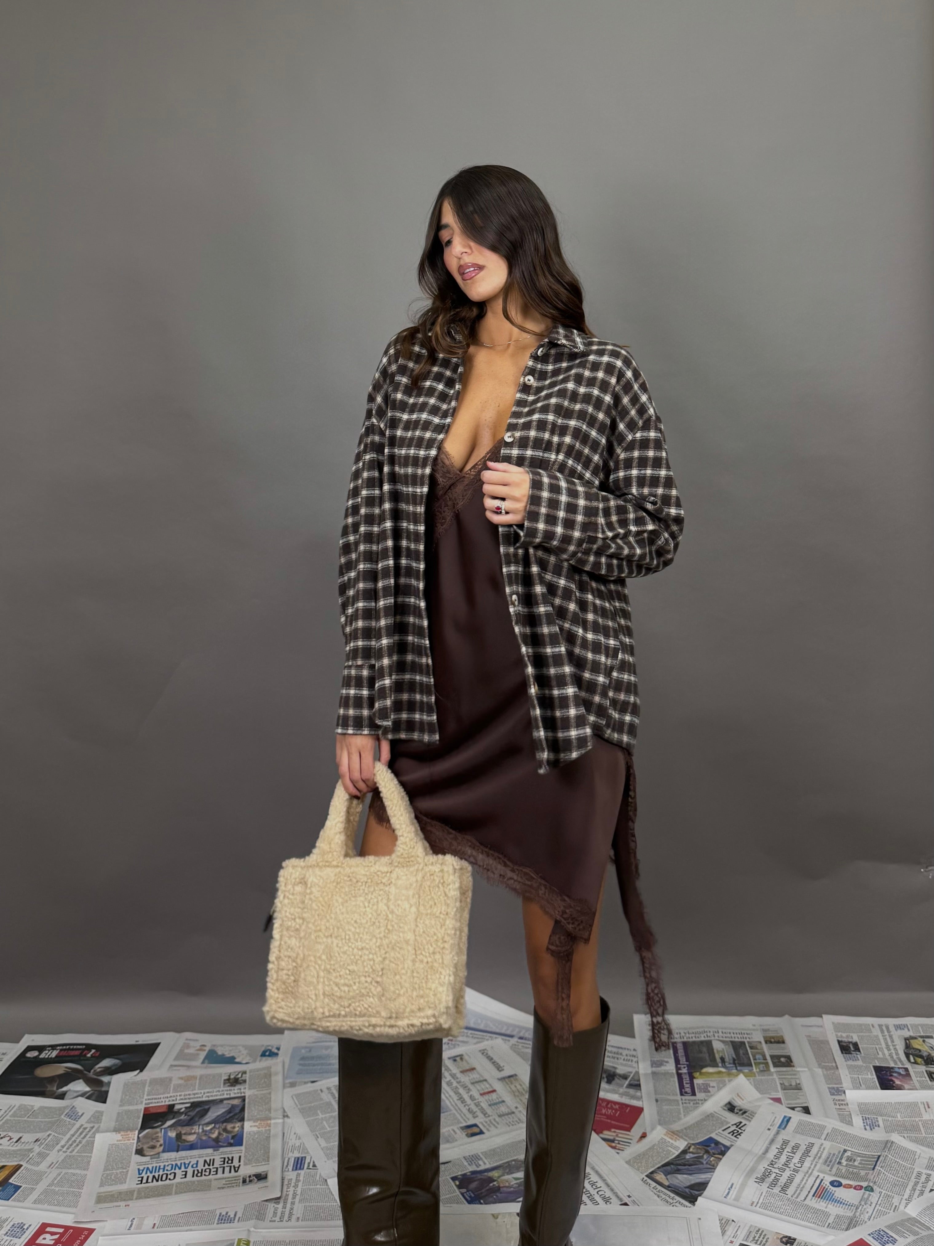 Camicia flanella marrone