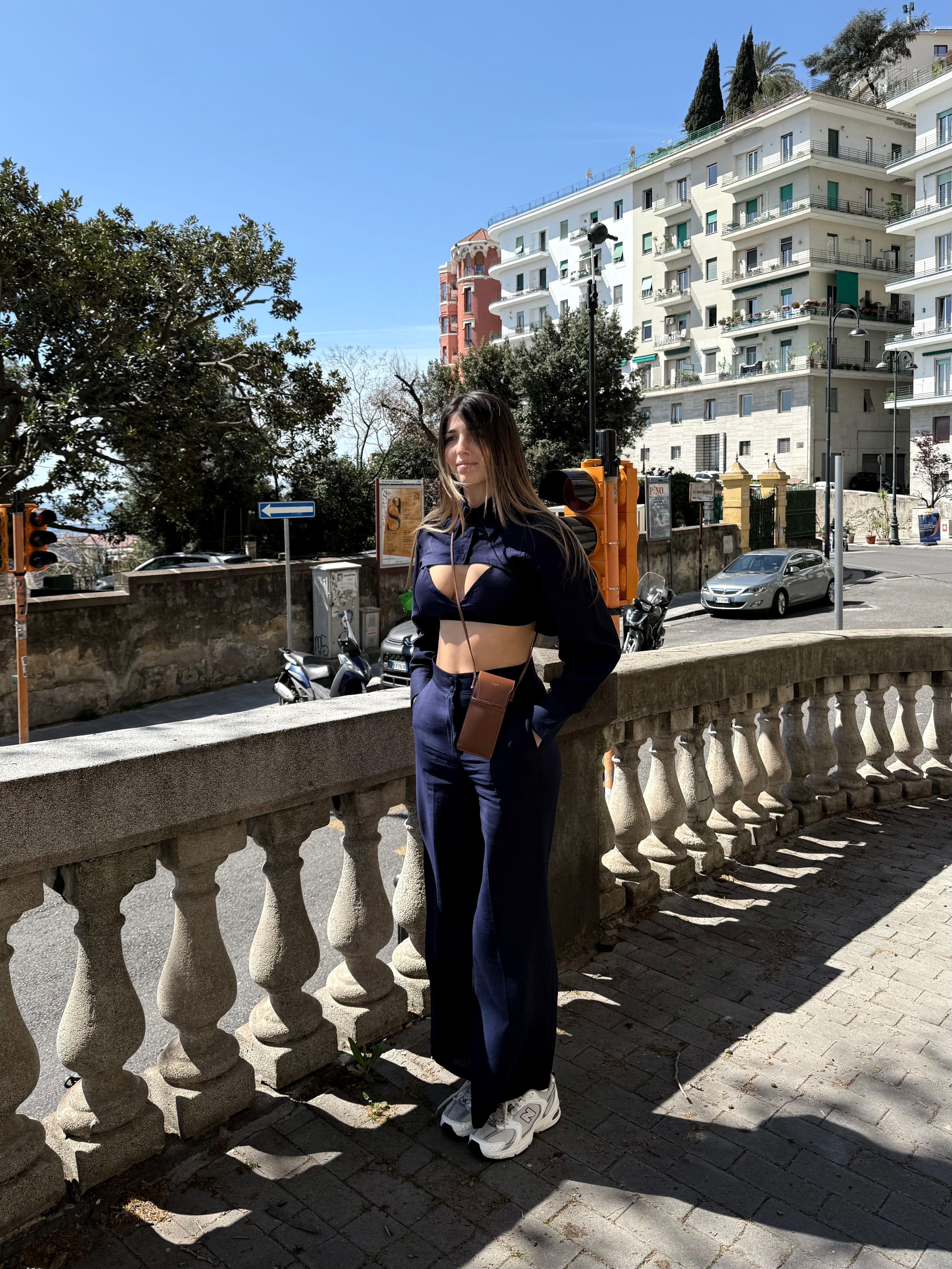 Coordinato misto lino blu - LadyB Shop Online