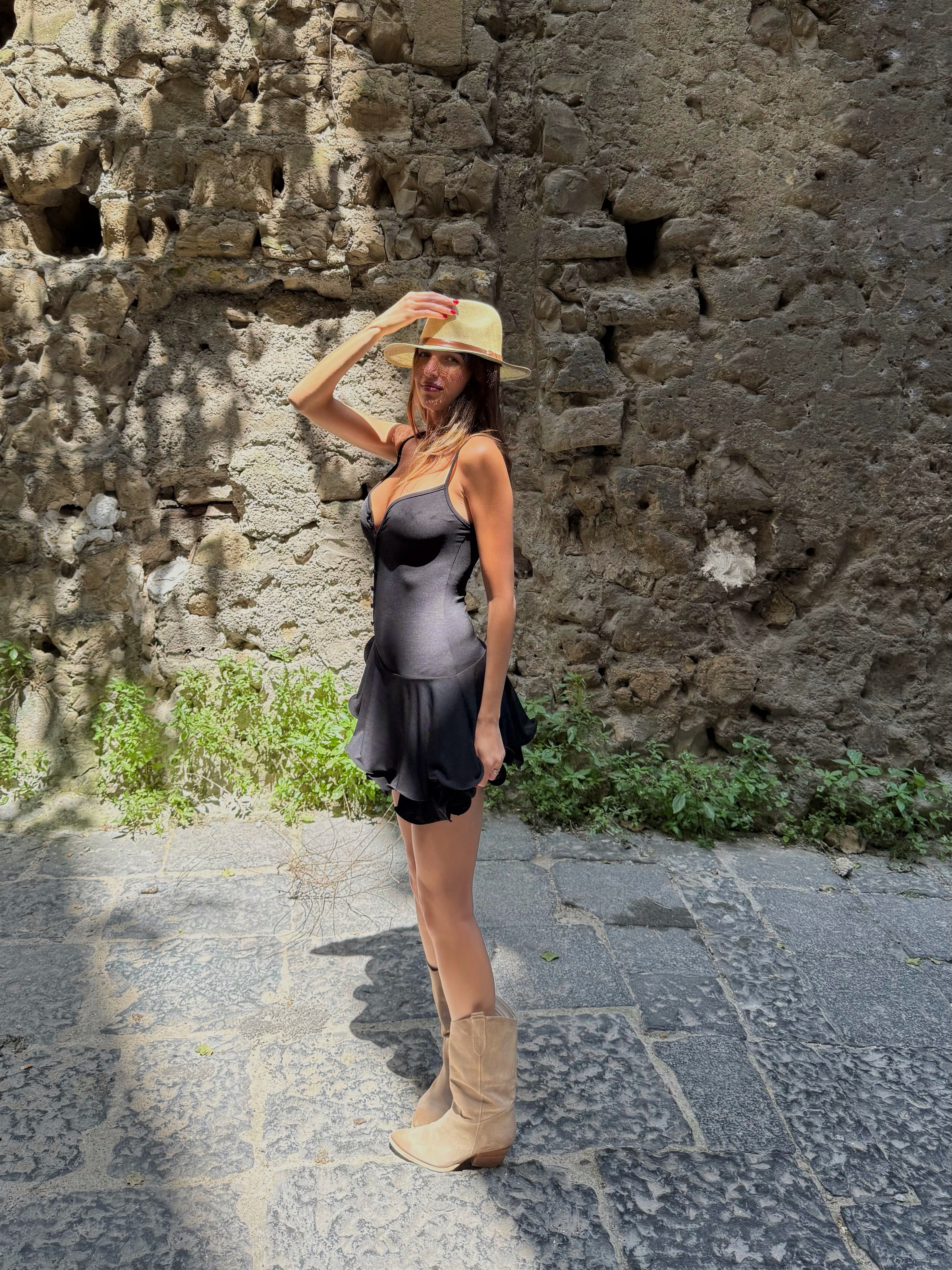 Dress Margot bretelle nero - LadyB Shop Online