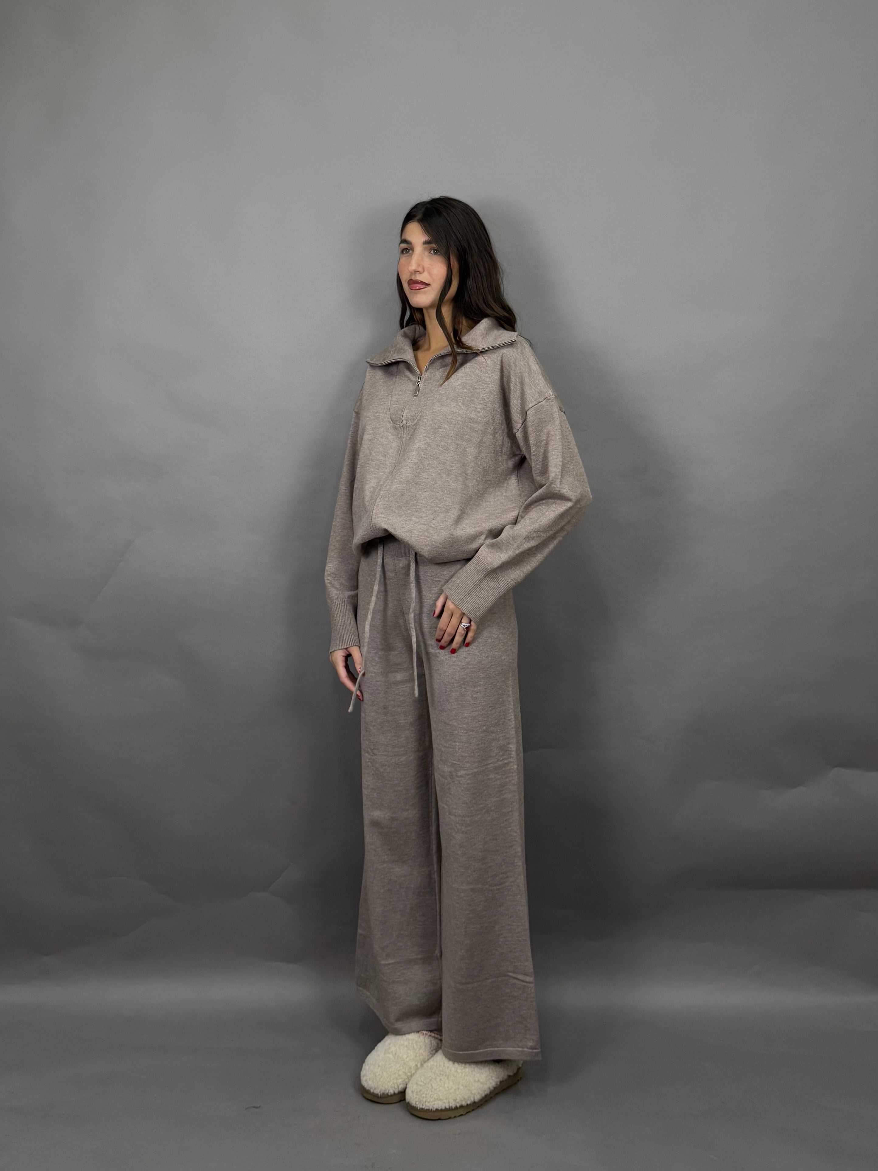 Coordinato in maglia fango