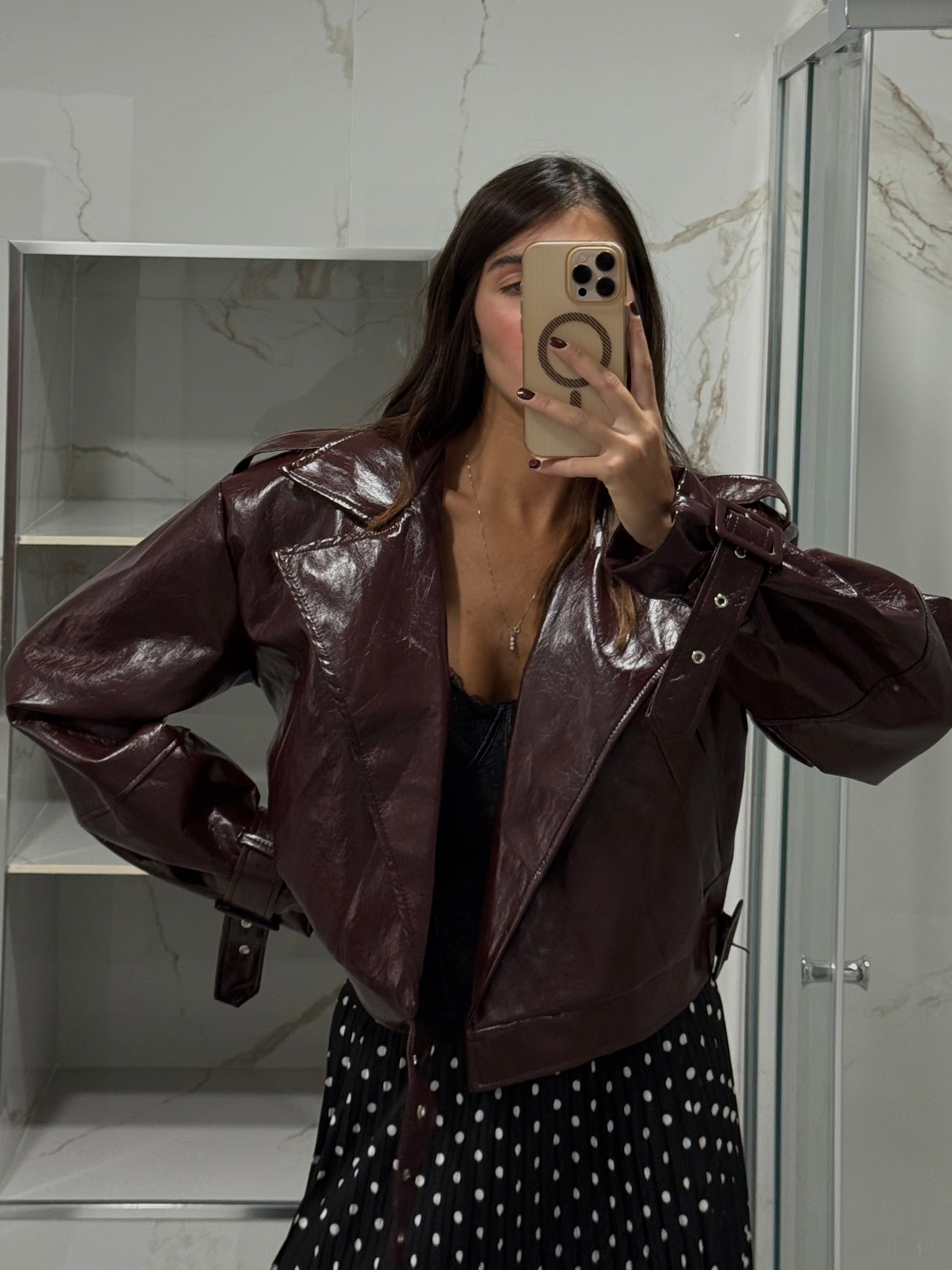 Giacca vinile bordeaux