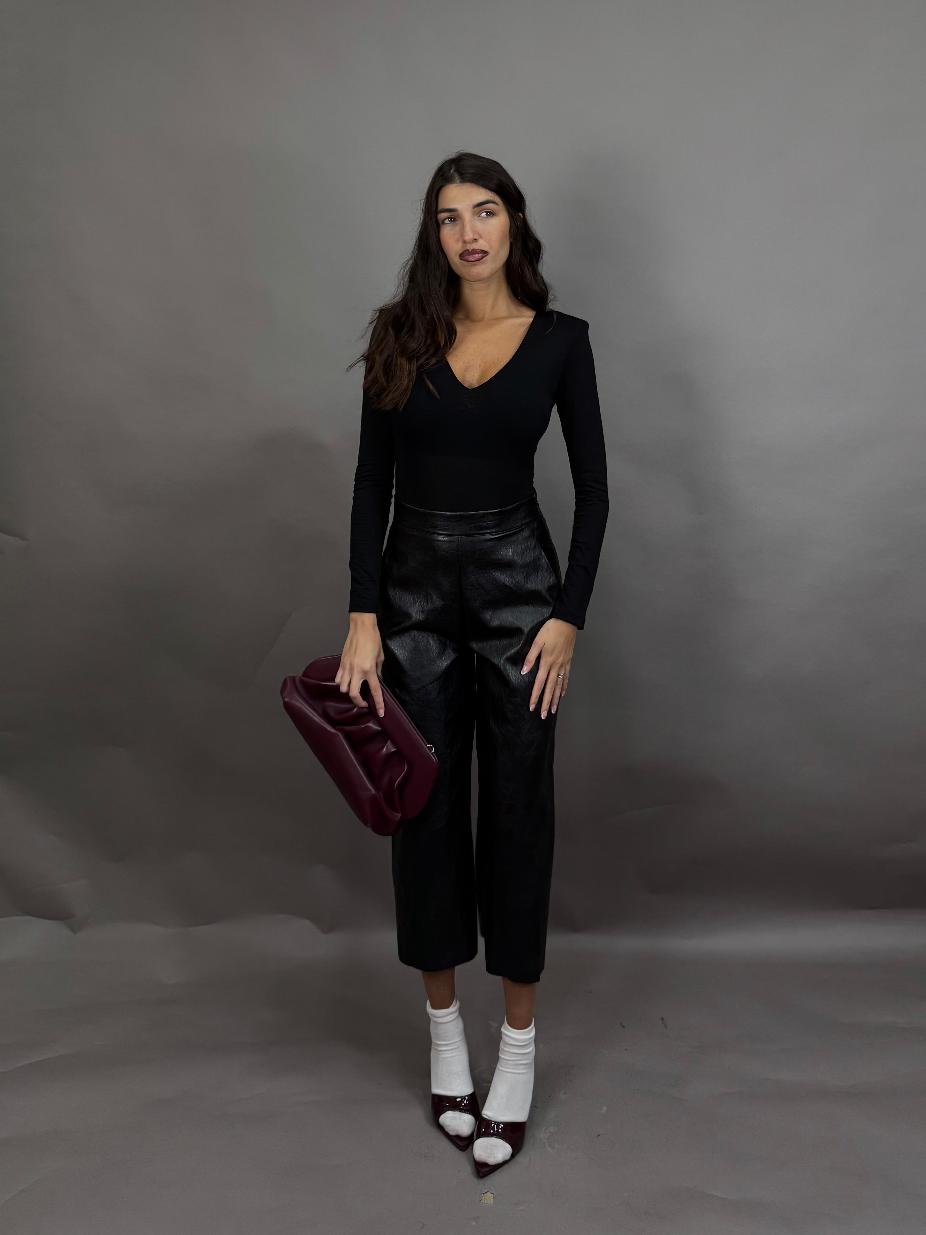 Maxi bermuda in ecopelle